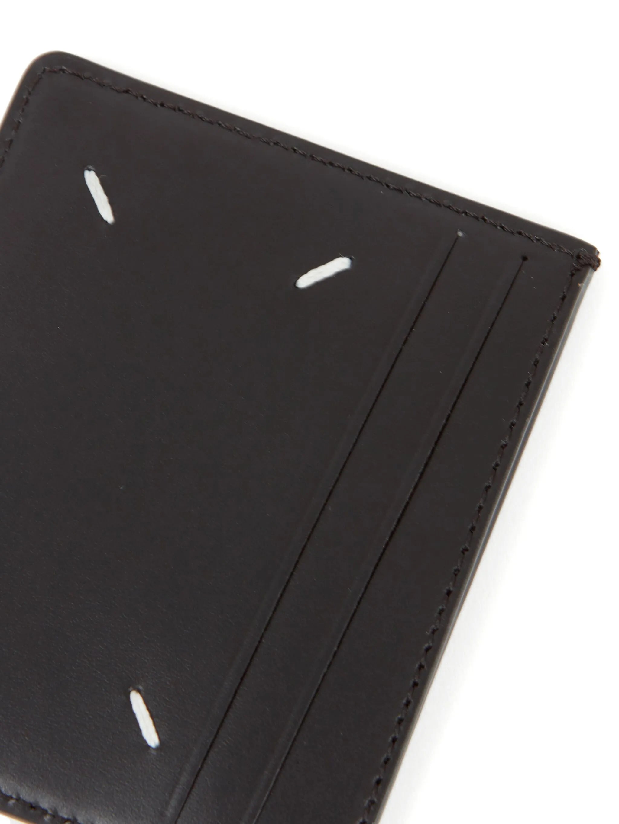 four-stitch leather card holder