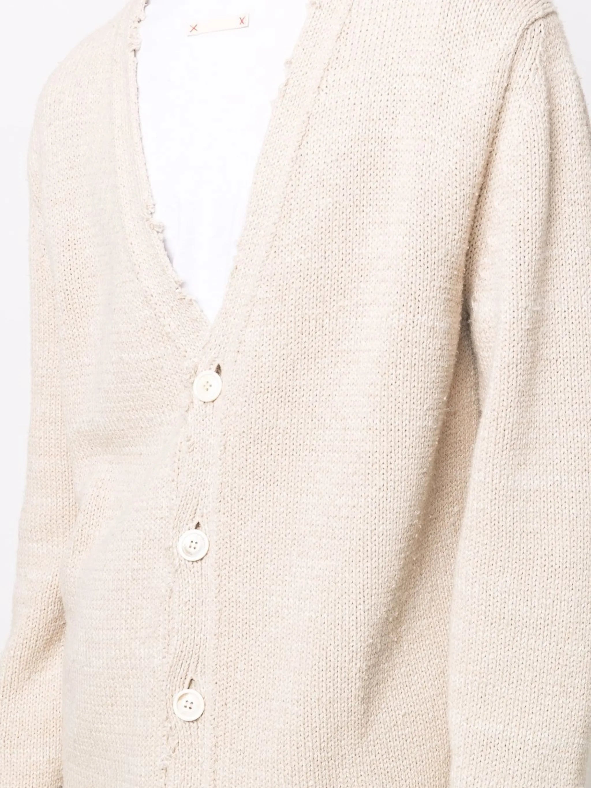 distressed V-neck cardigan