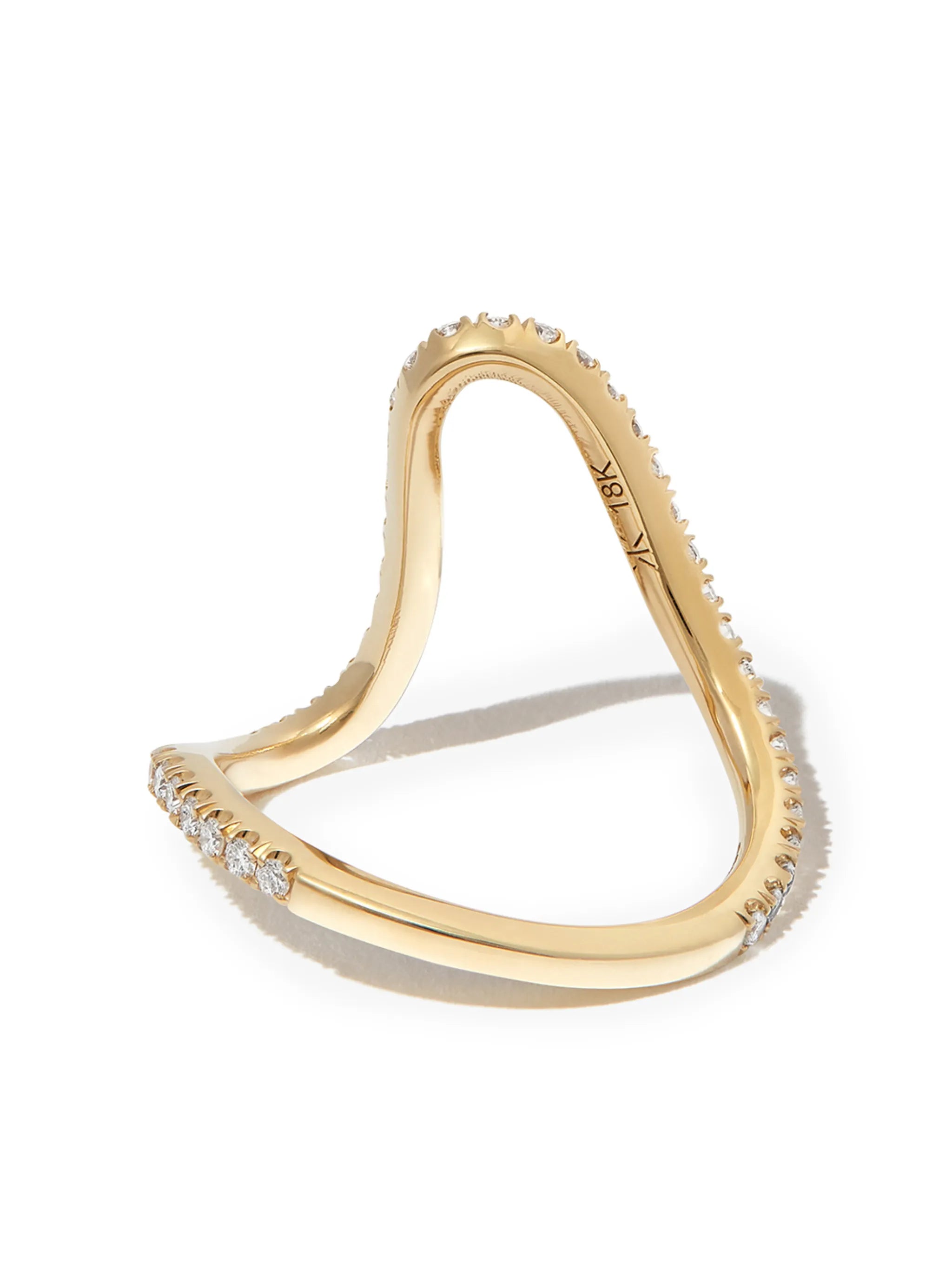 18kt yellow gold Trace diamond ring