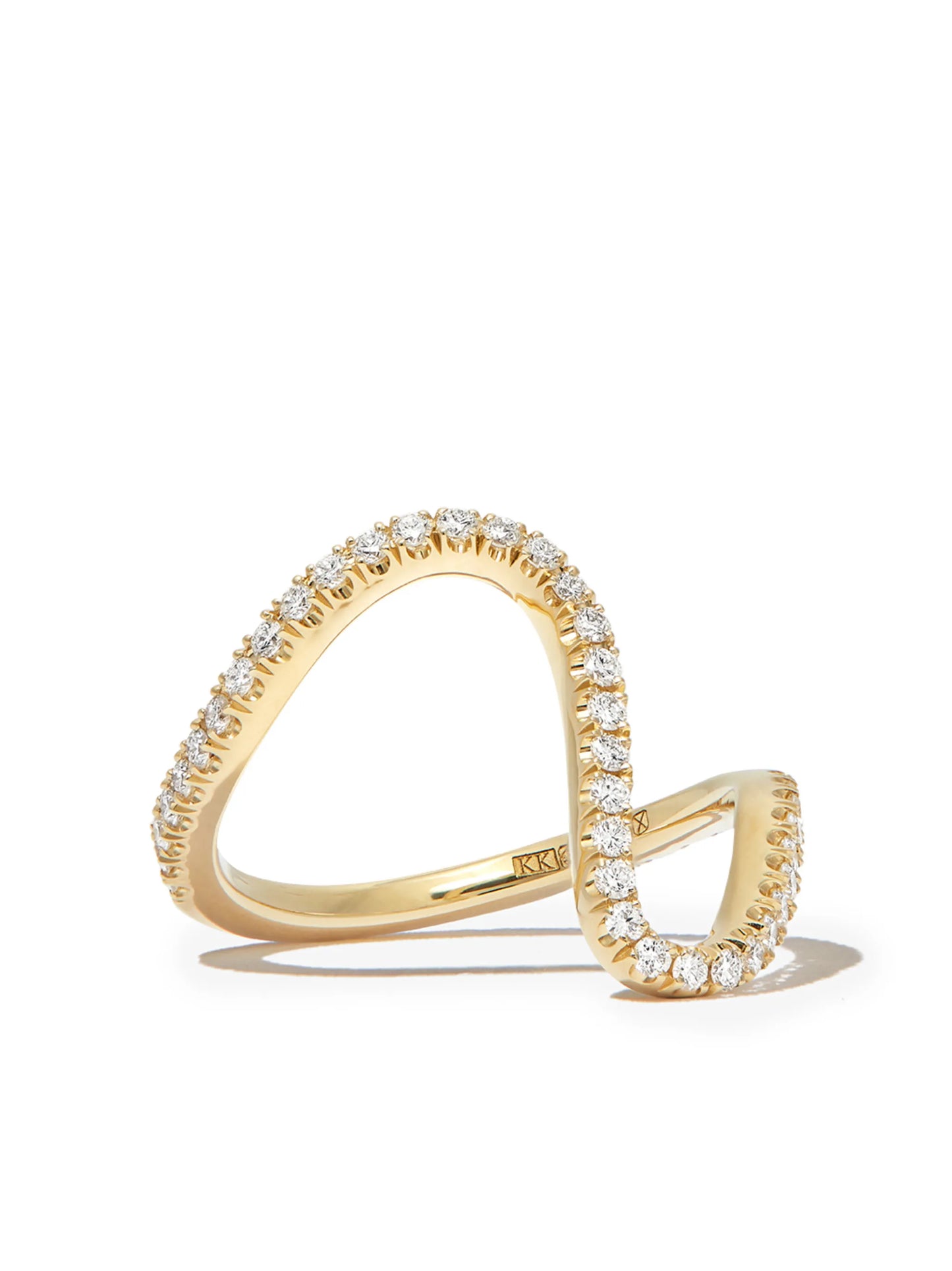 18kt yellow gold Trace diamond ring