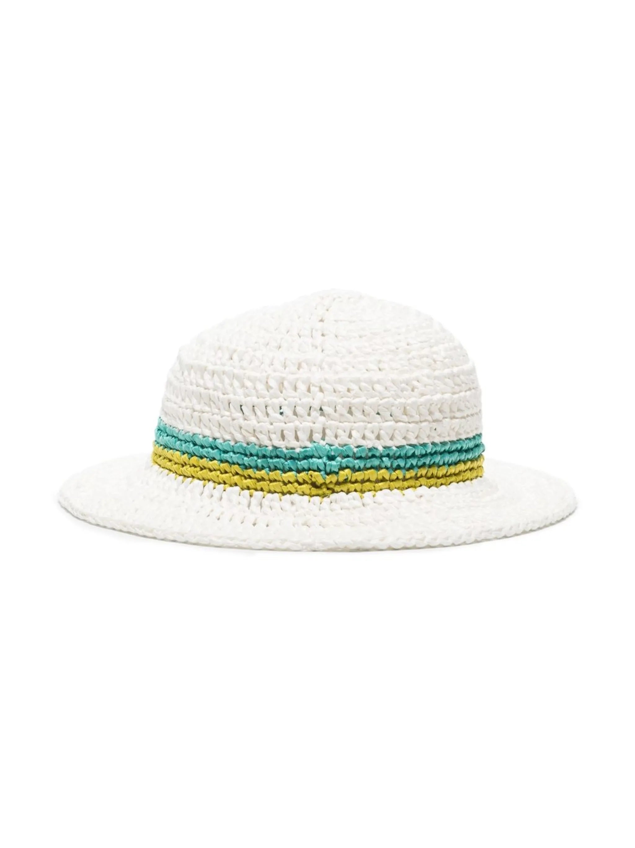 interwoven-design stripe-detail hat