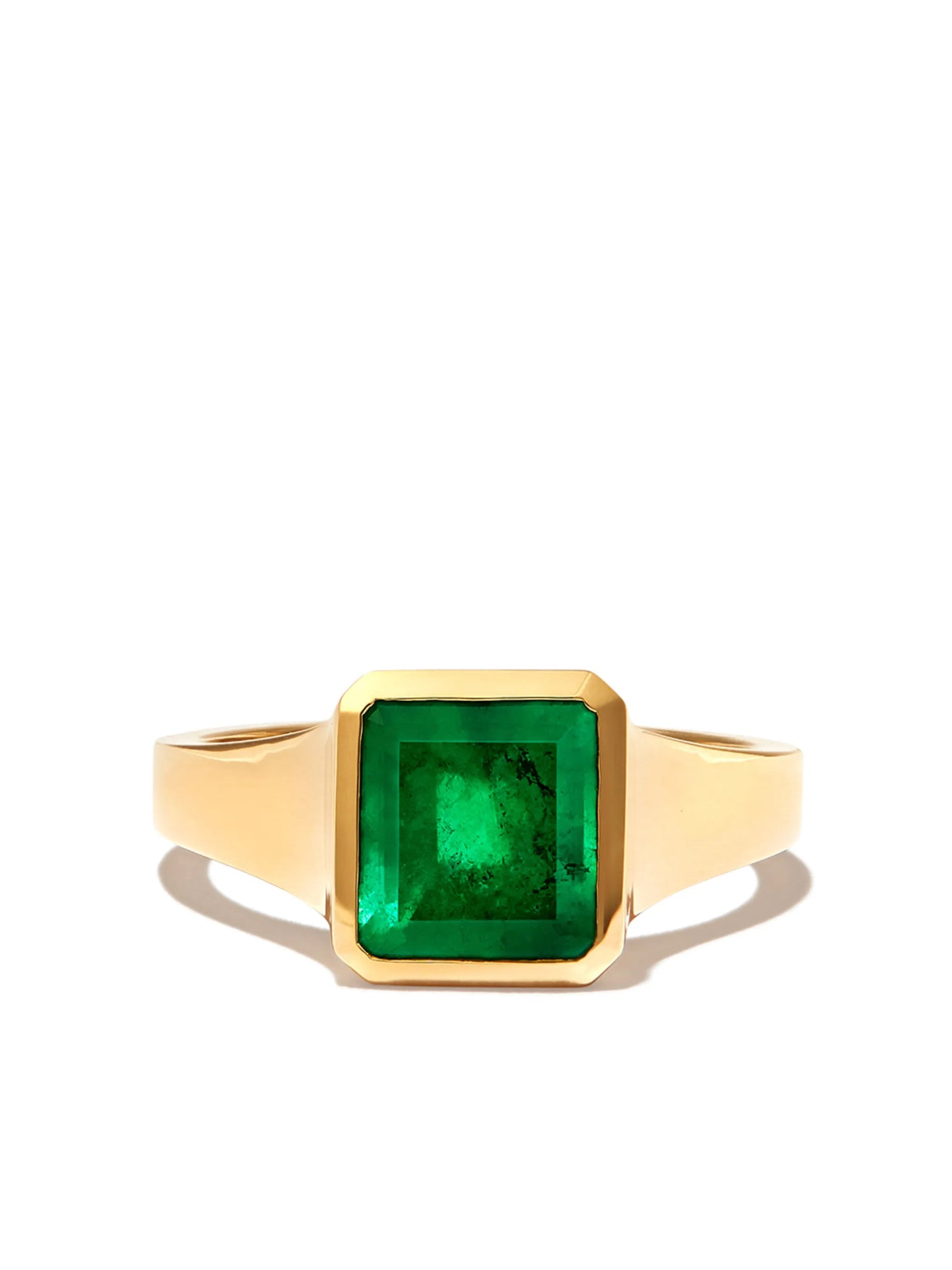 18kt yellow gold emerald ring