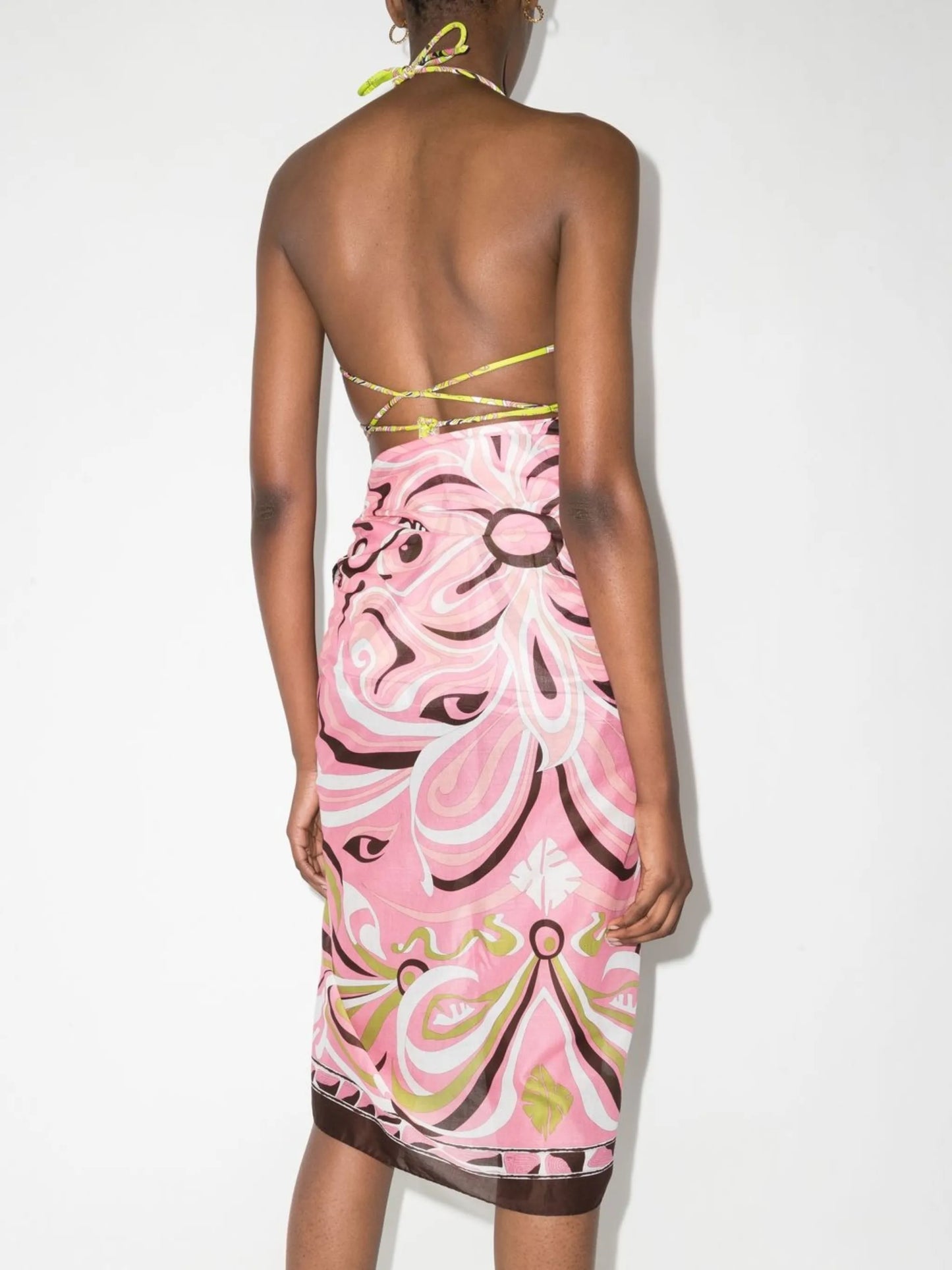 Africana-print long scarf