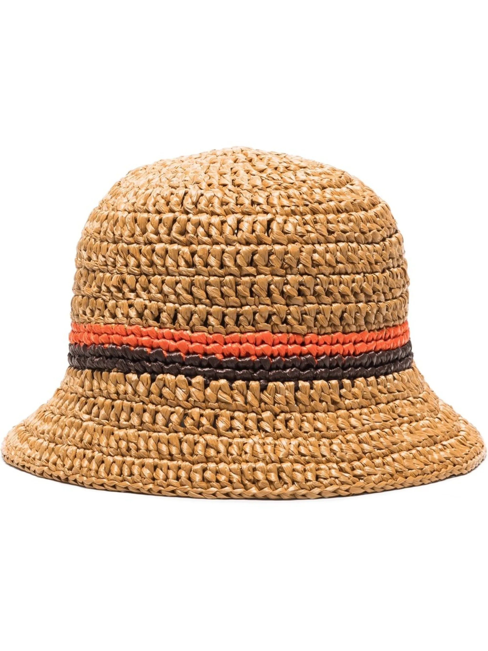 contrast-trim woven sun hat
