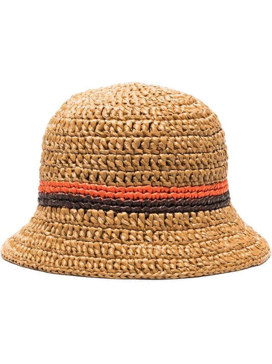 contrast-trim woven sun hat