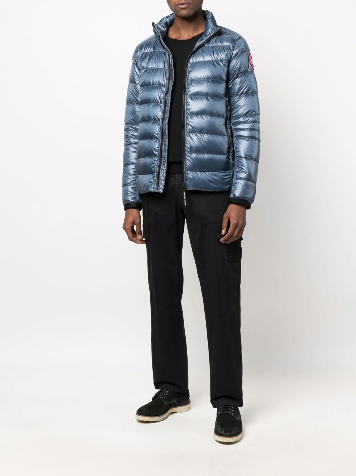 metallic feather-down padded jacket