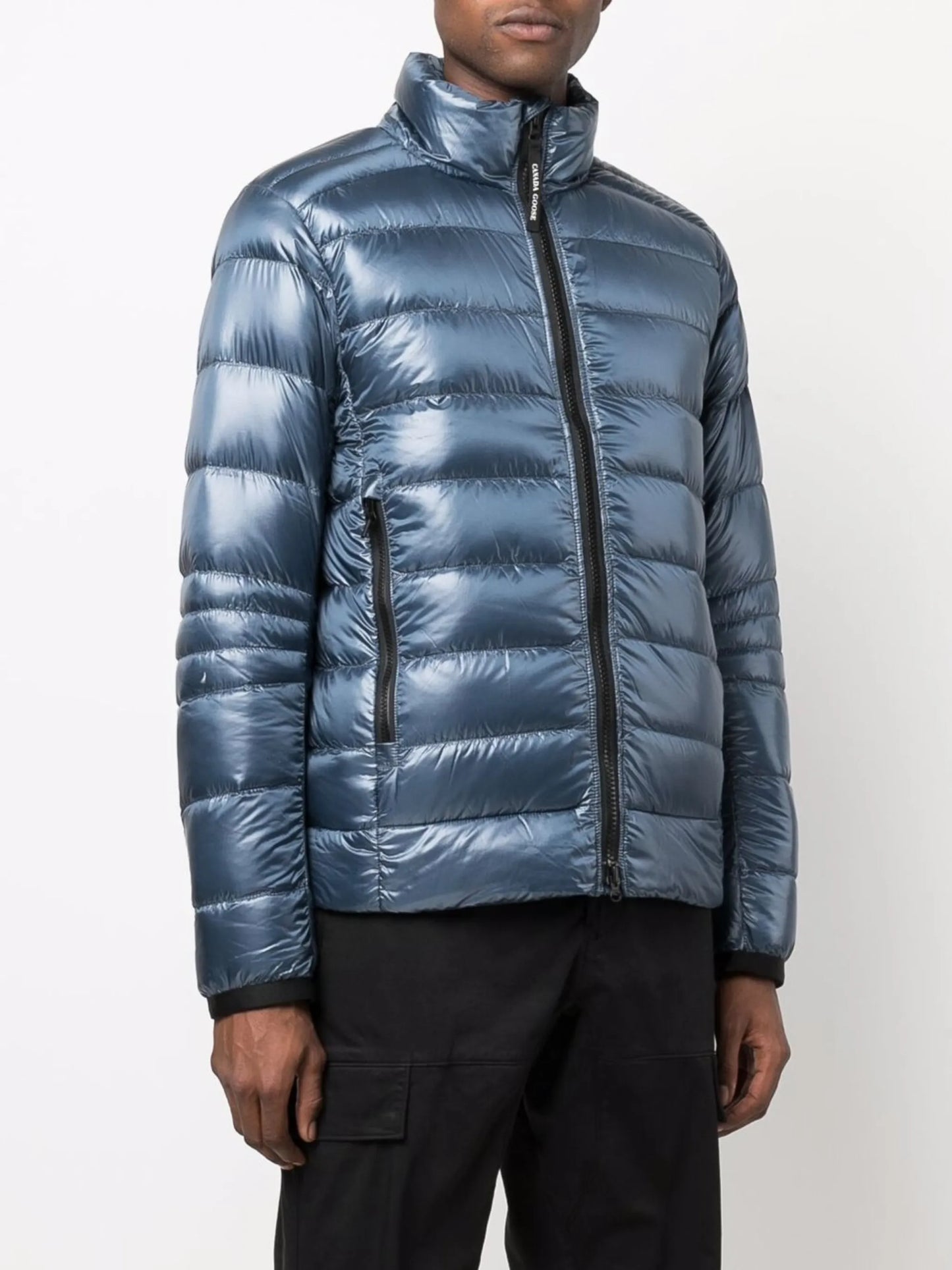 metallic feather-down padded jacket