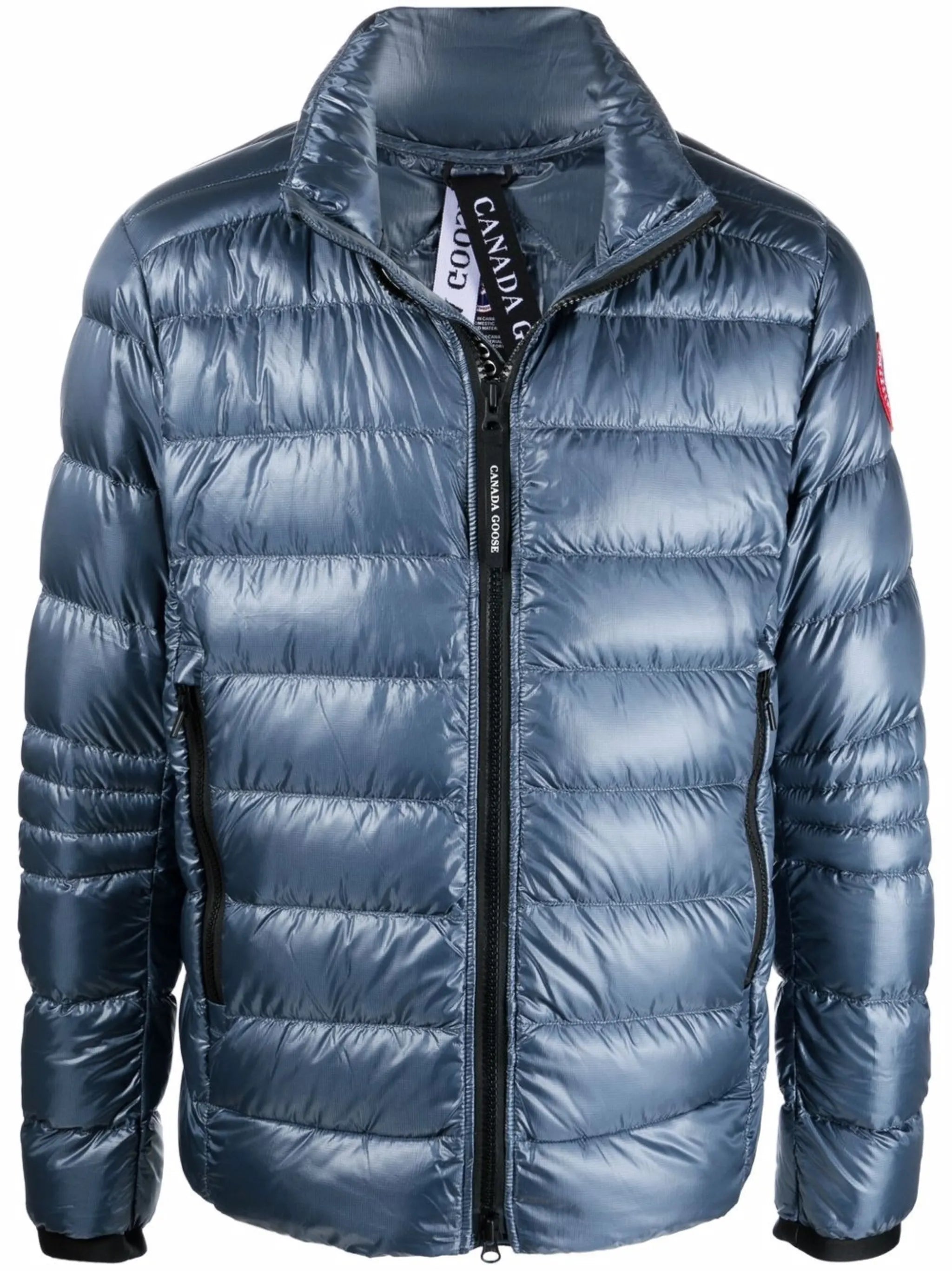 metallic feather-down padded jacket