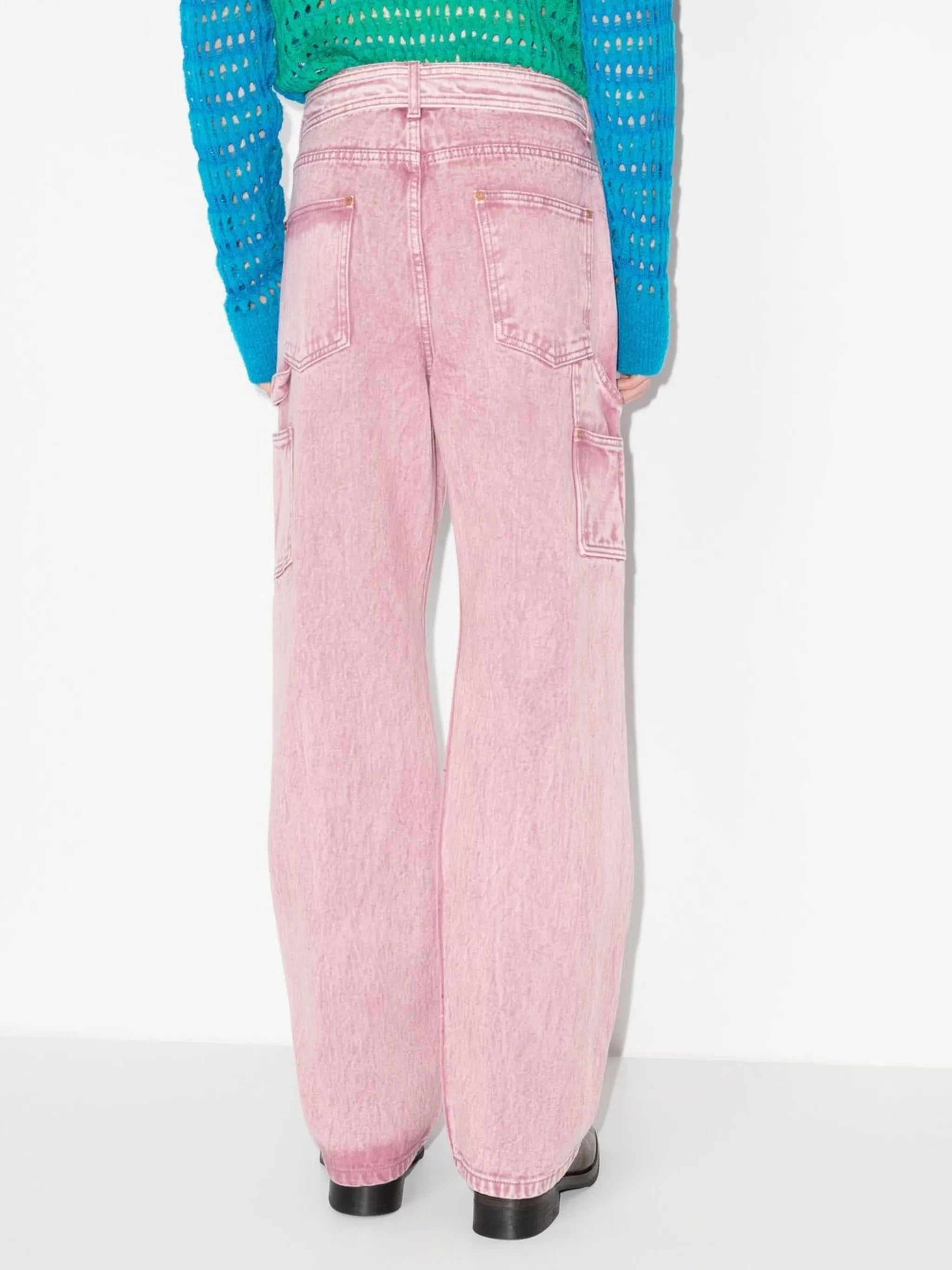 high-waisted wide-leg jeans