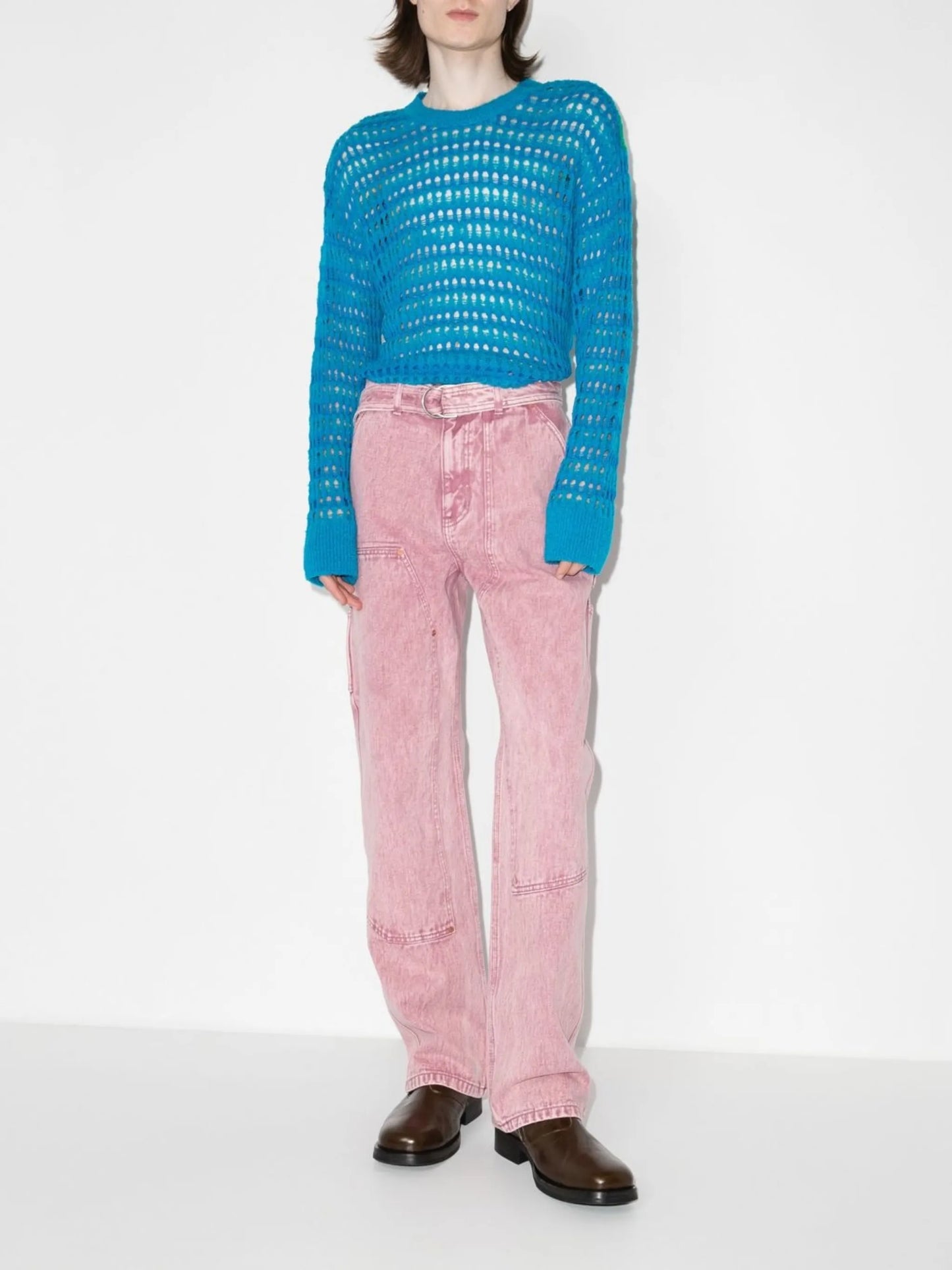 high-waisted wide-leg jeans