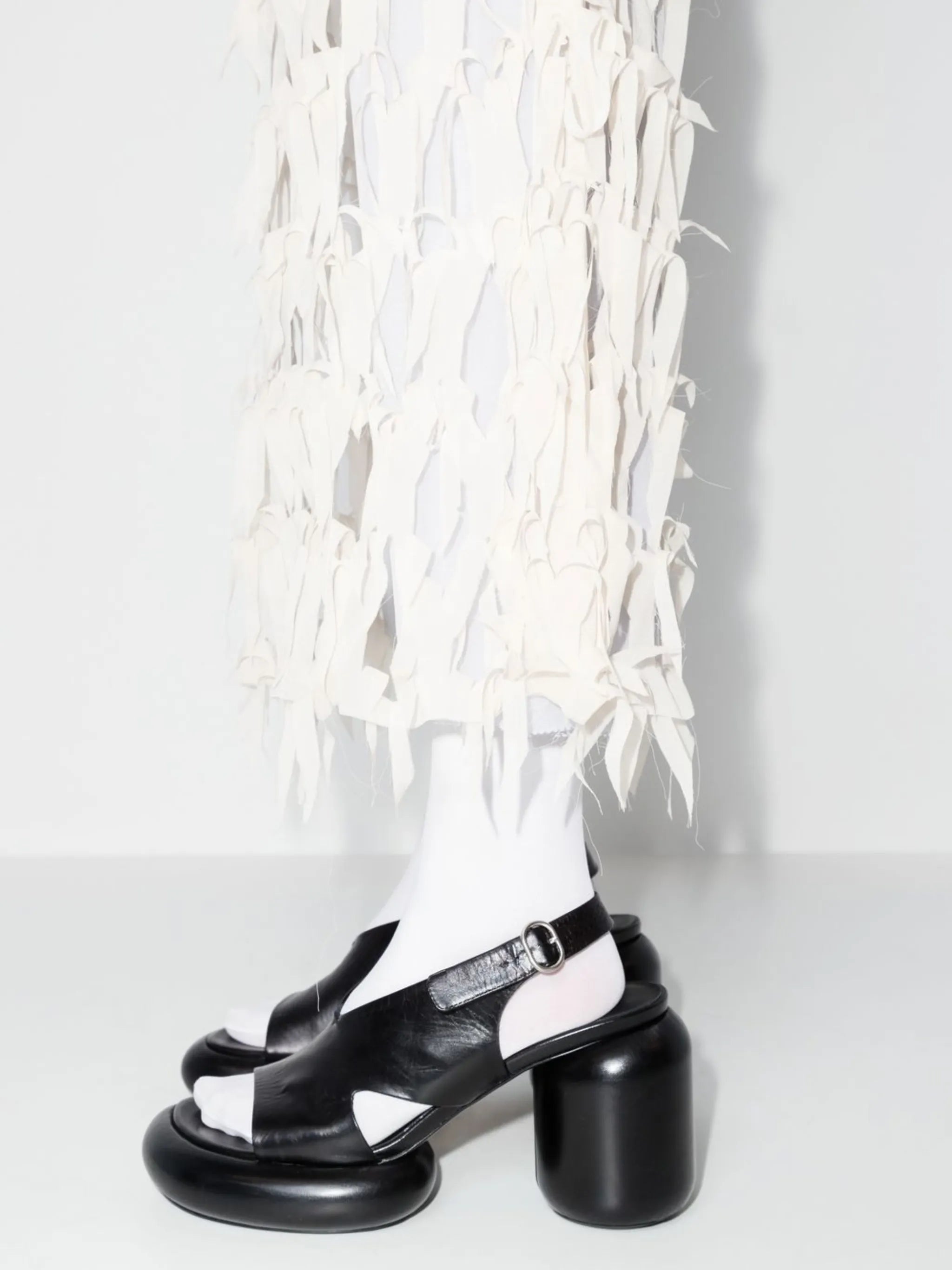 distressed-overlay silk dress