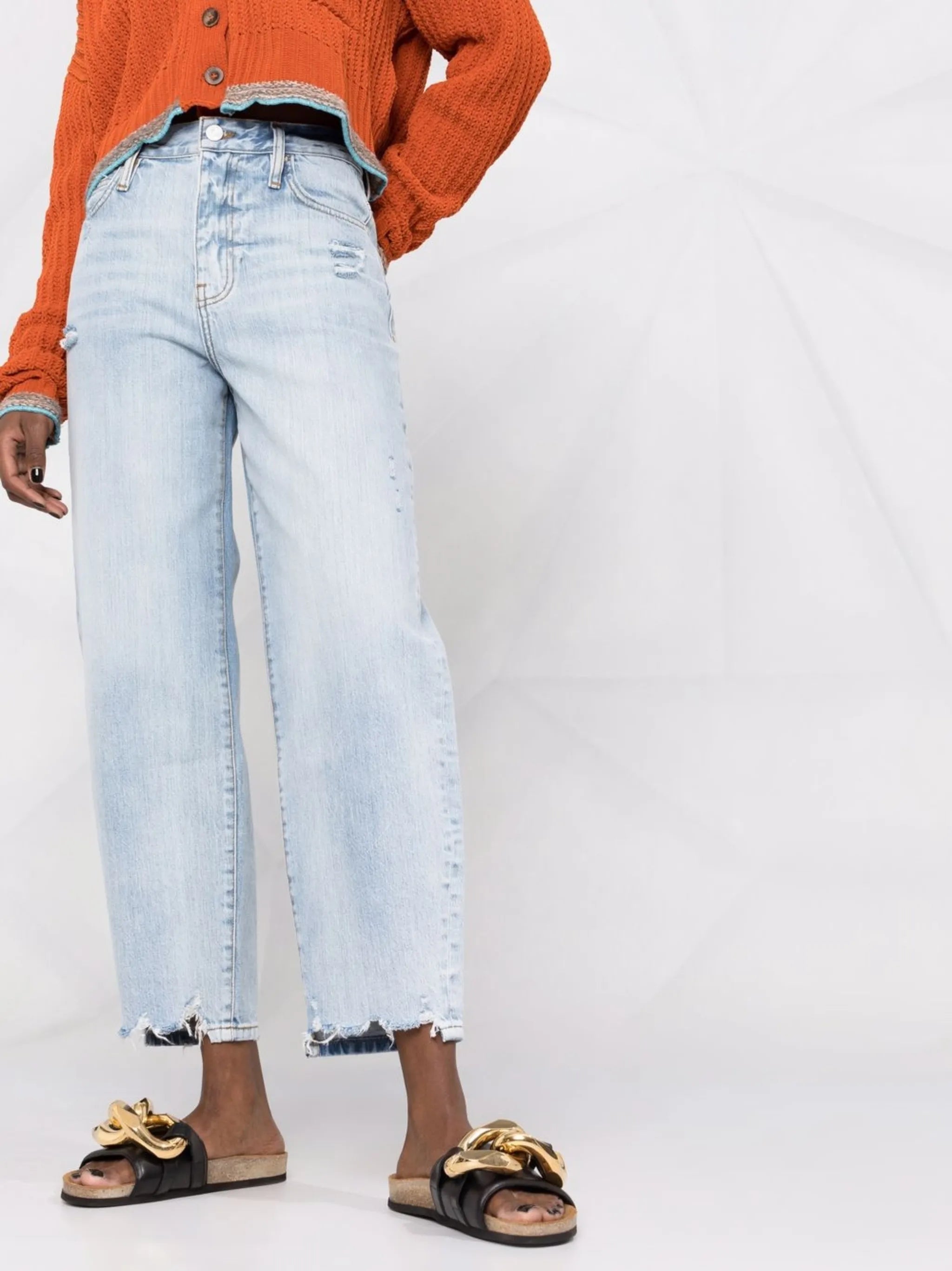 Barrel high-waist jeans