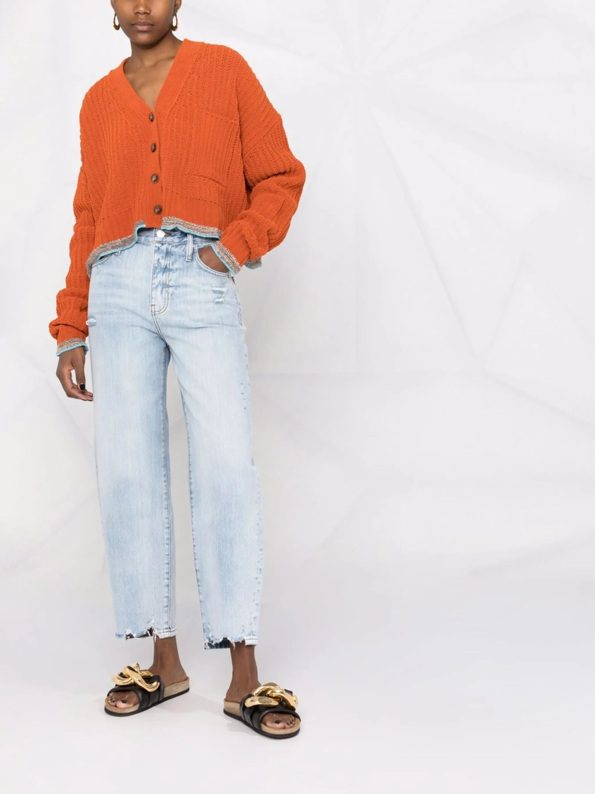 Barrel high-waist jeans