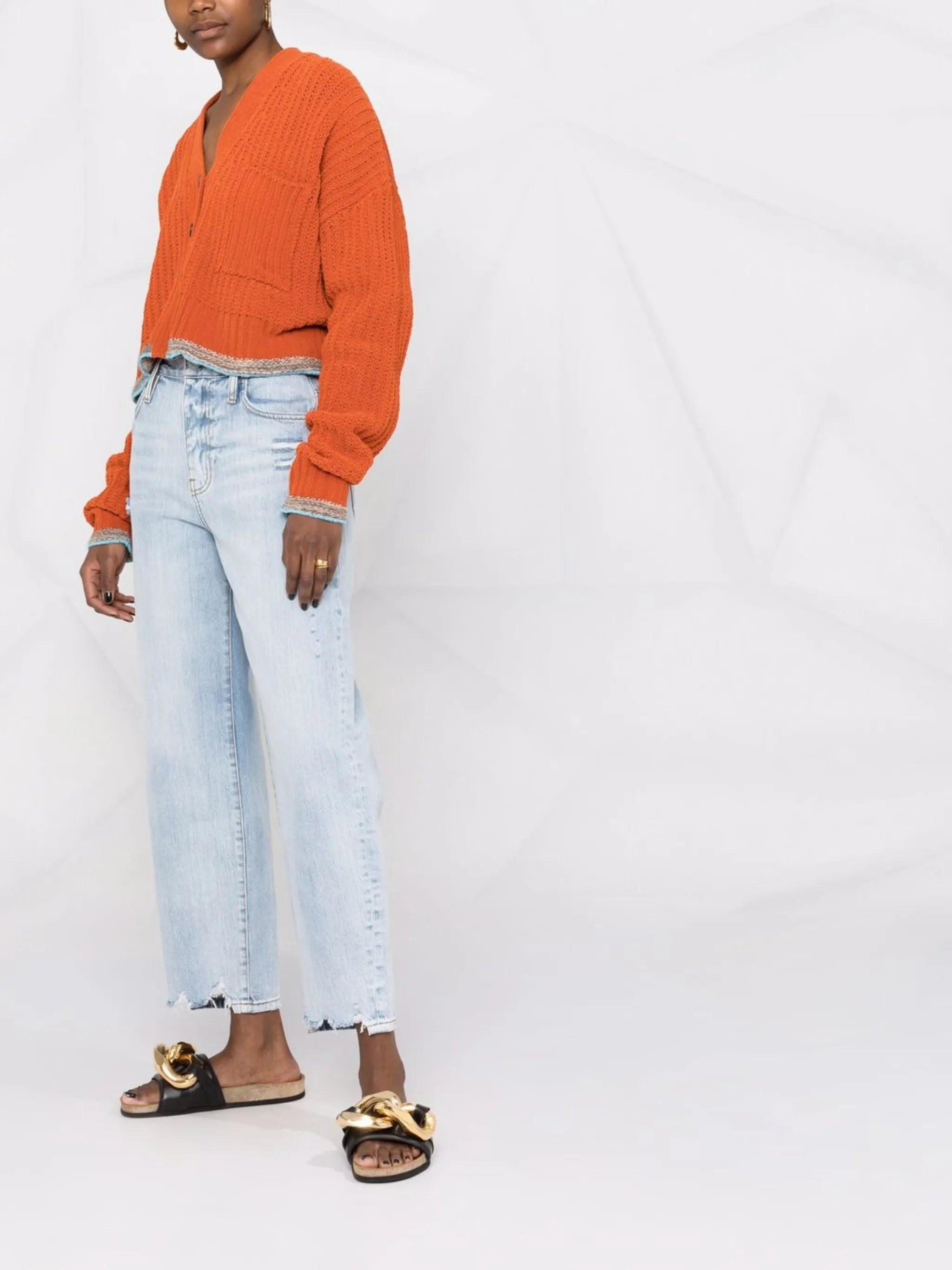 Barrel high-waist jeans