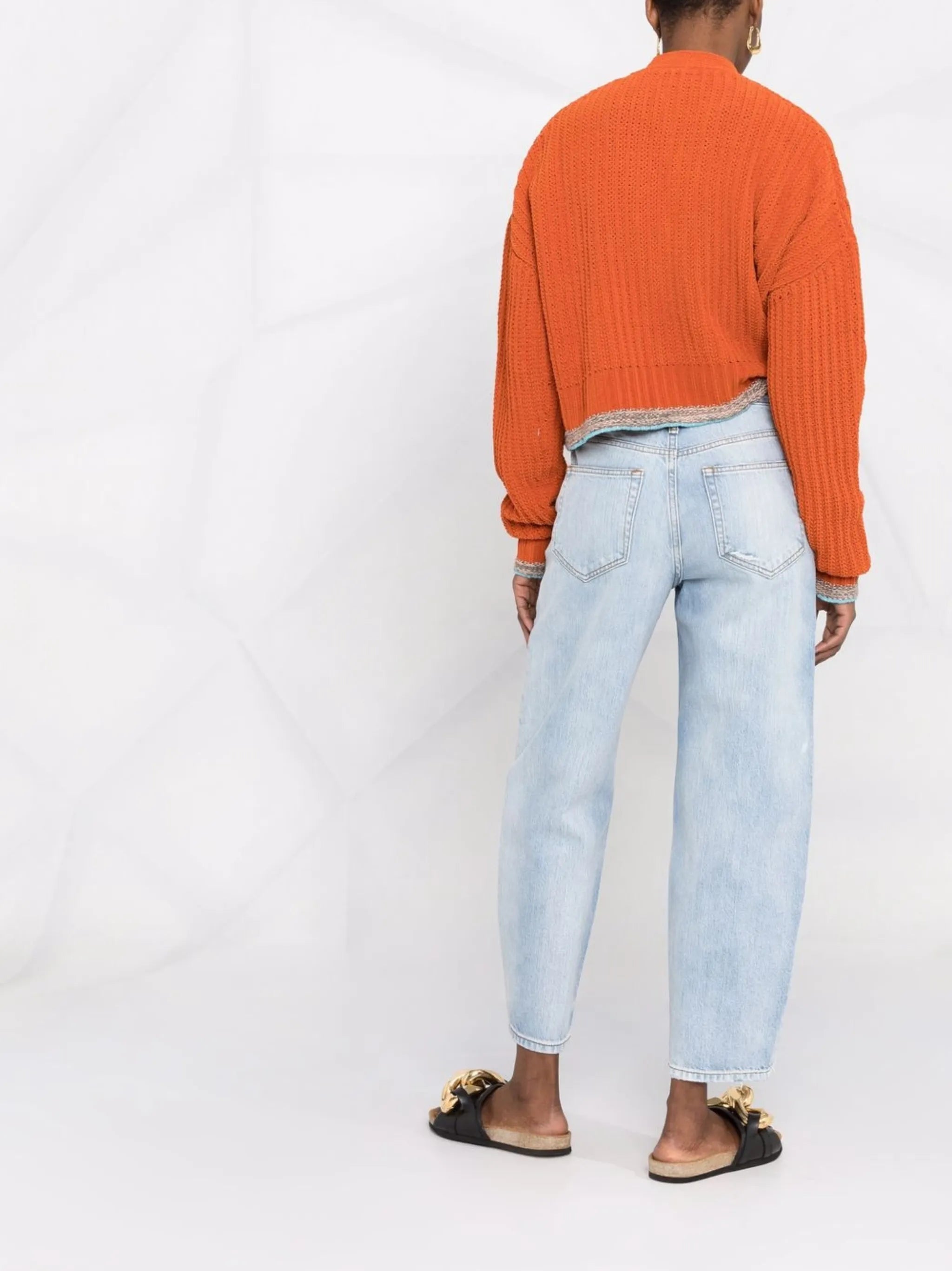 Barrel high-waist jeans