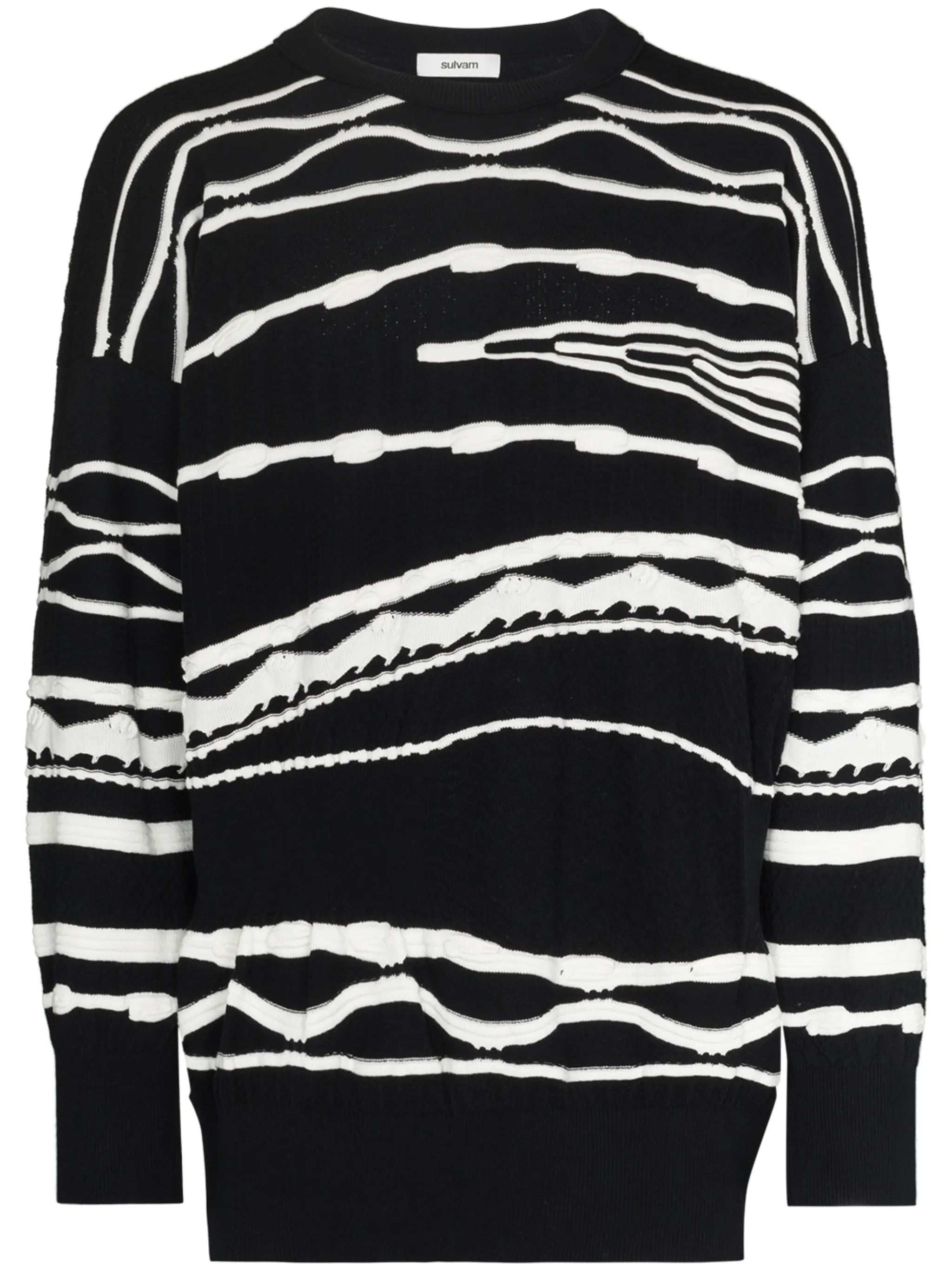 abstract-pattern drop-shoulder jumper