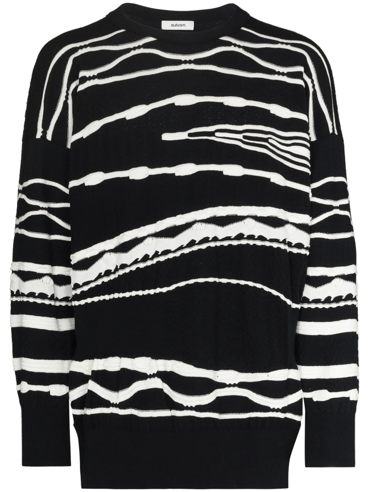abstract-pattern drop-shoulder jumper