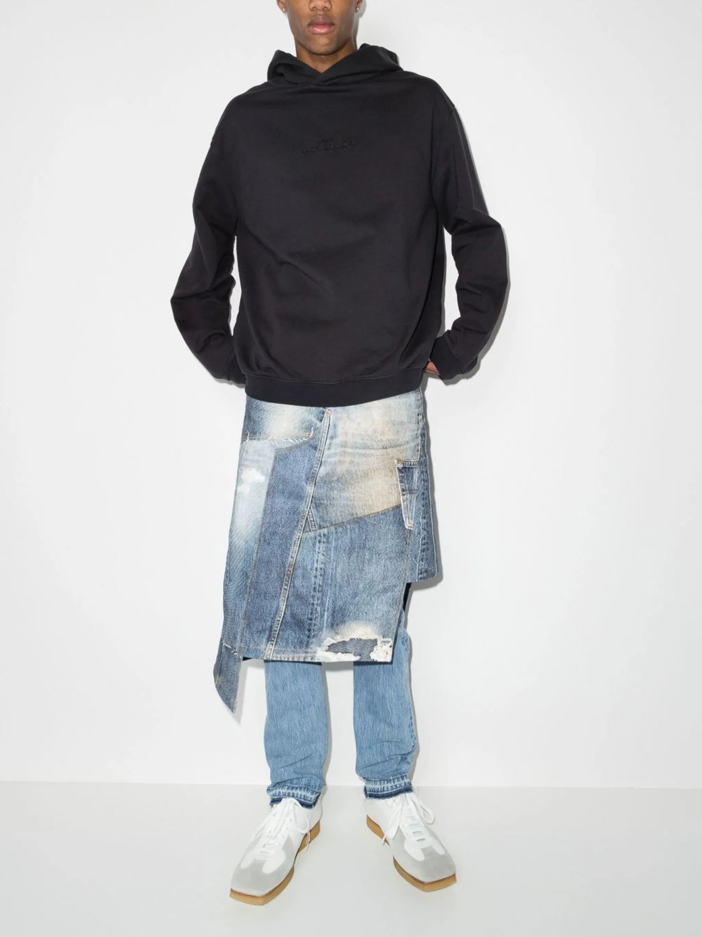 logo-embroidered cotton hoodie