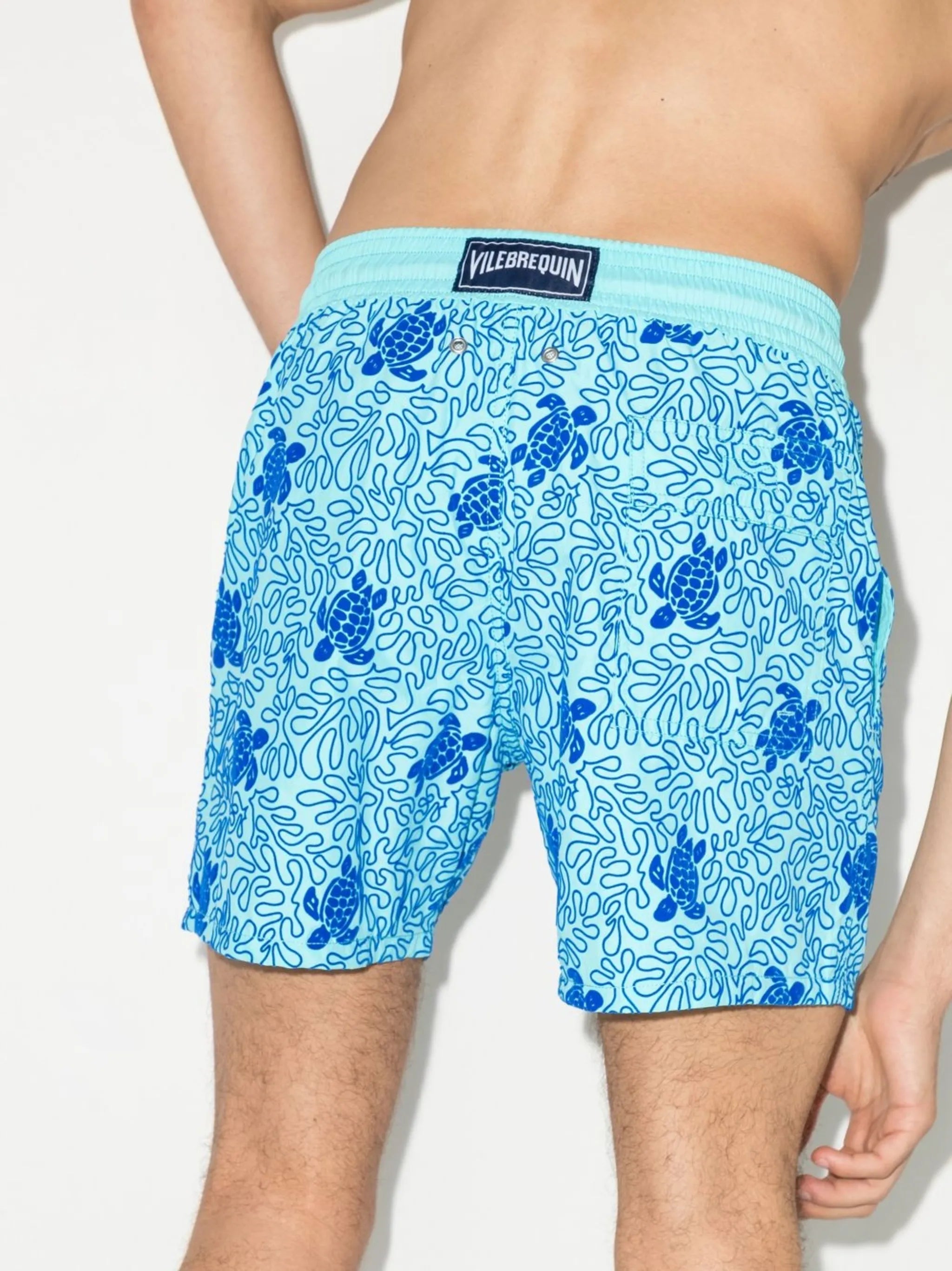 turtle-print swimming shorts