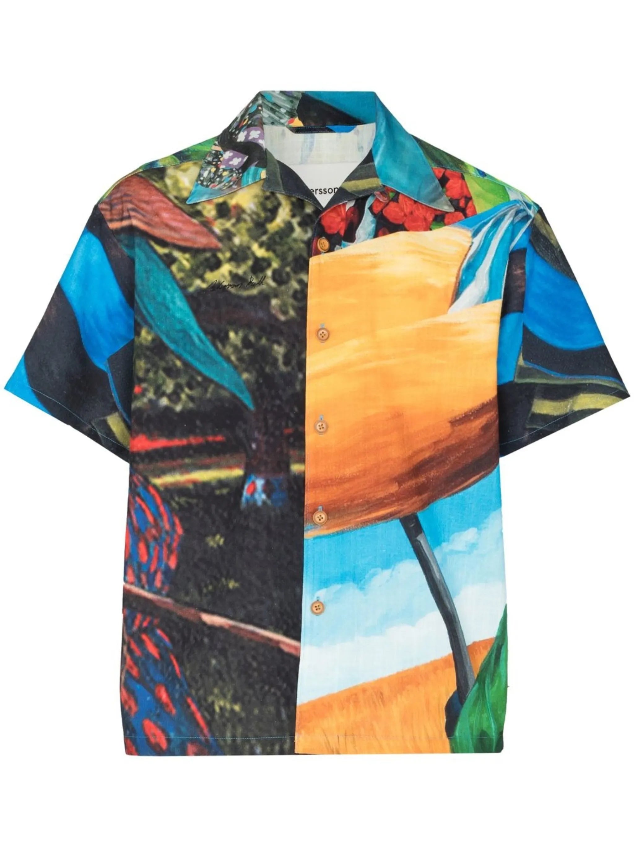 Impressionist-print cotton shirt