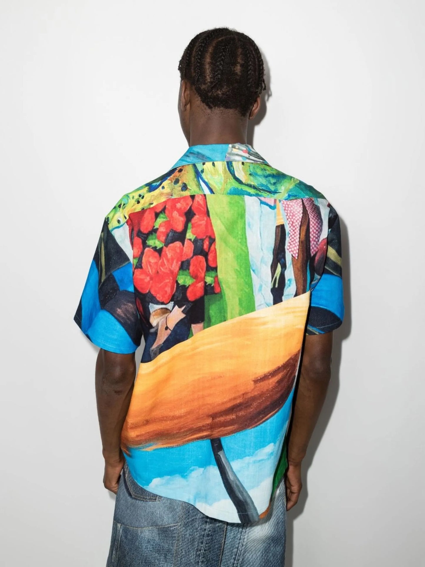 Impressionist-print cotton shirt