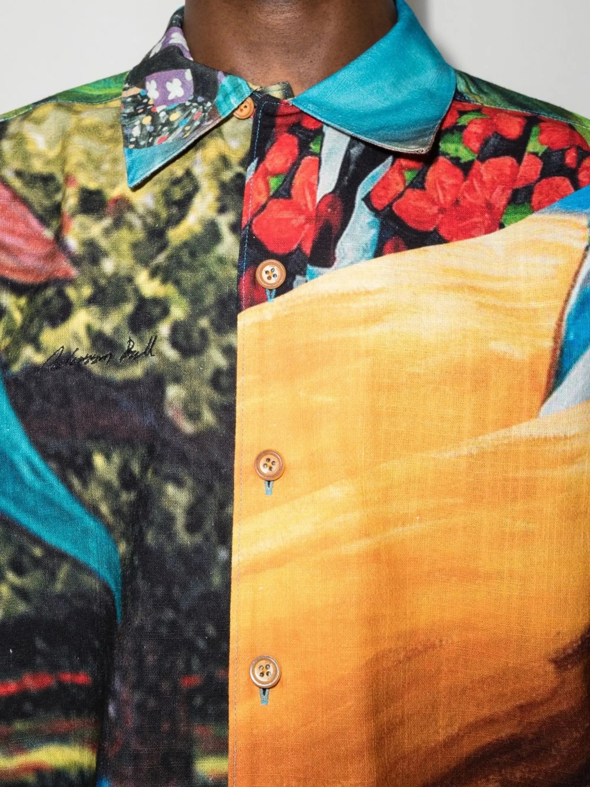 Impressionist-print cotton shirt