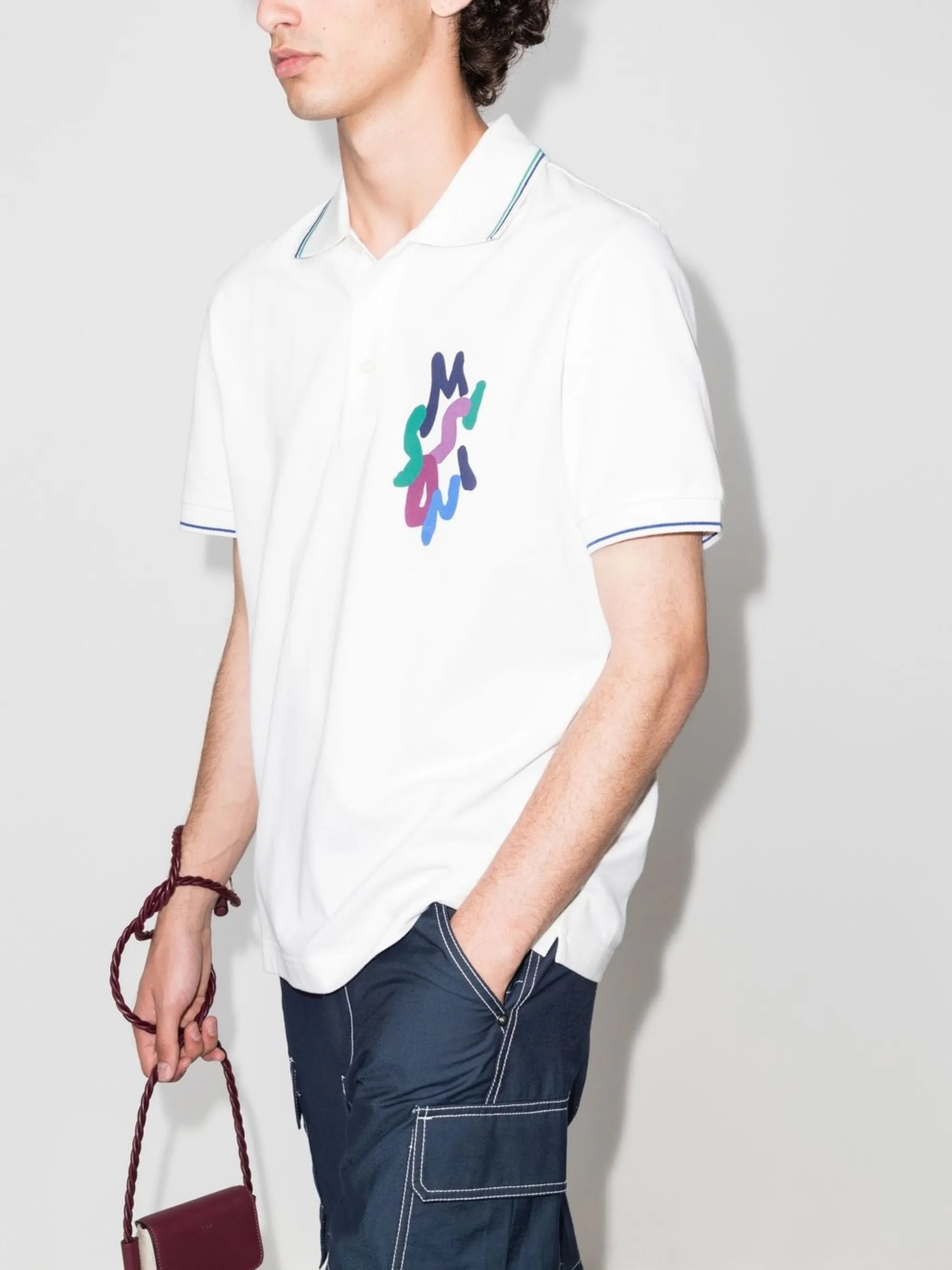 logo-print polo shirt