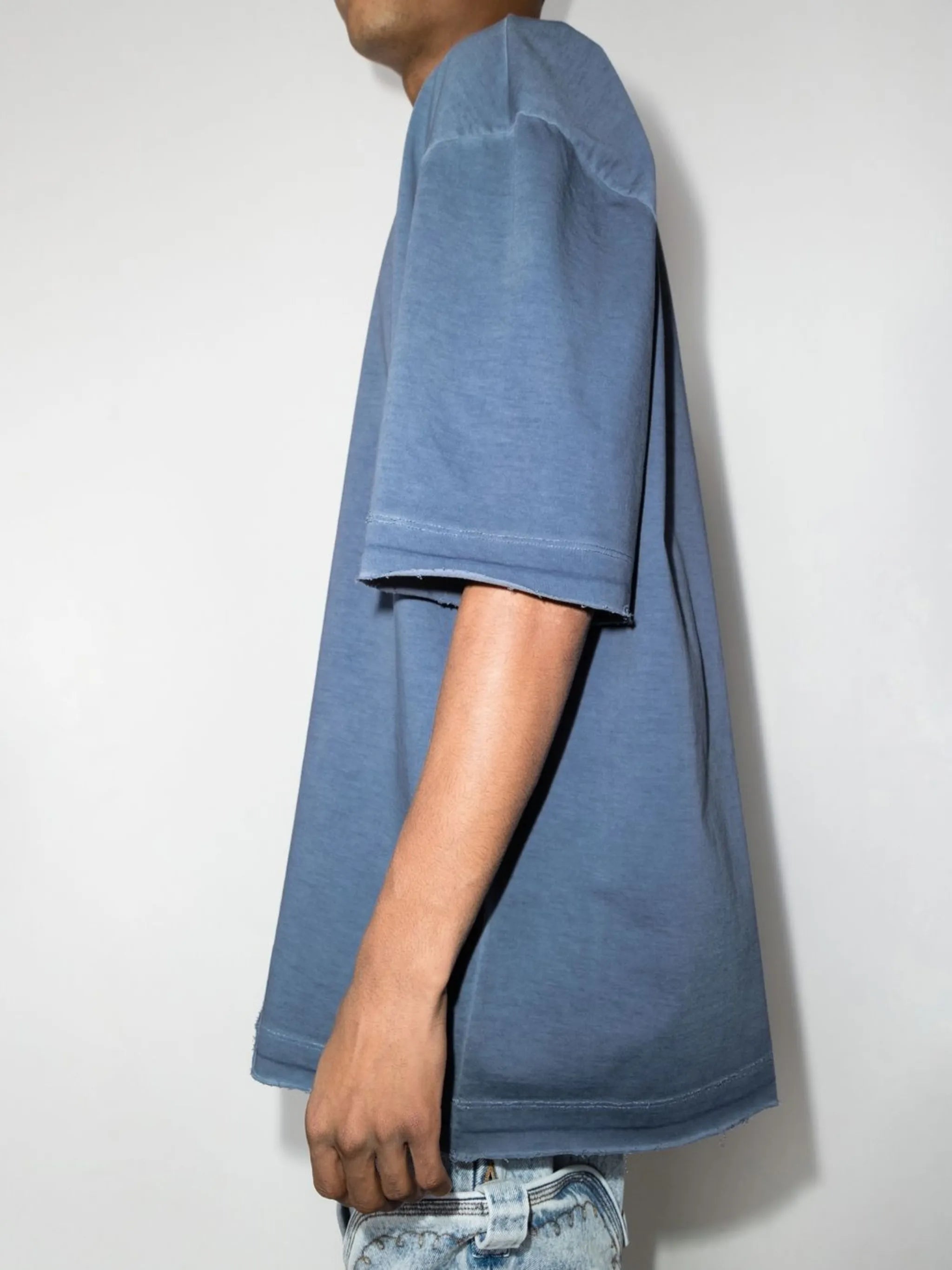 raw-edge cotton T-shirt