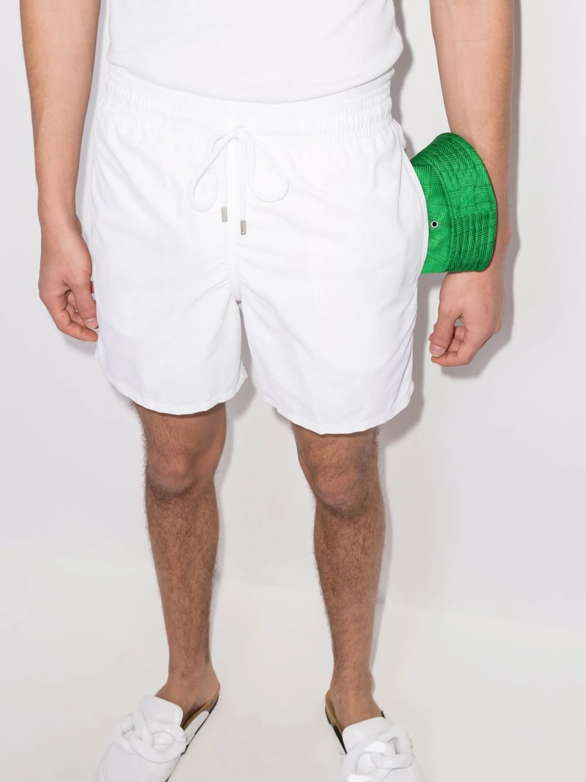 logo-patch drawstring swim shorts