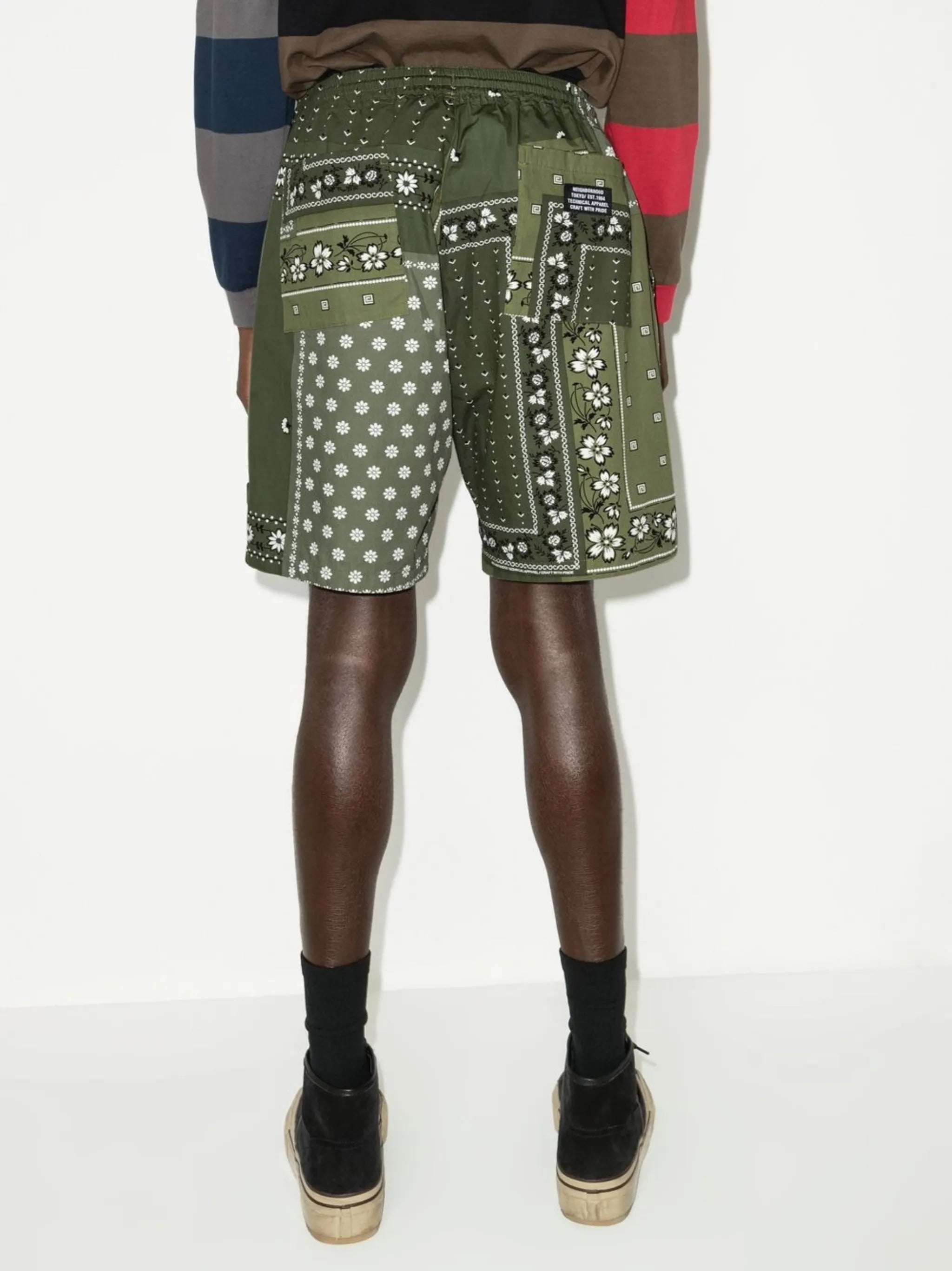 bandana patchwork bermuda shorts