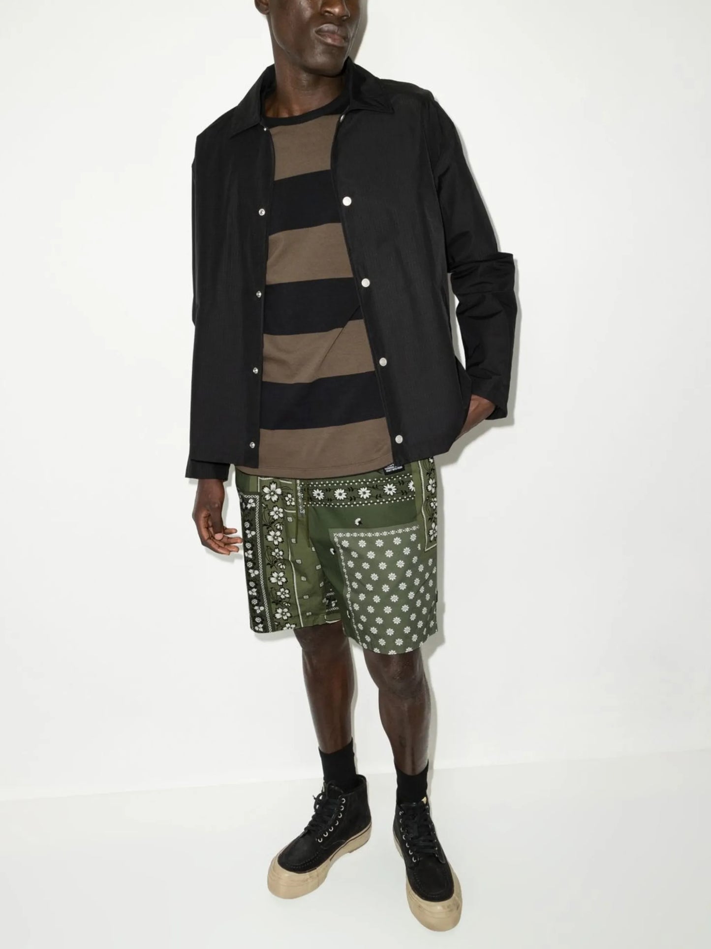 bandana patchwork bermuda shorts