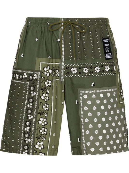 bandana patchwork bermuda shorts