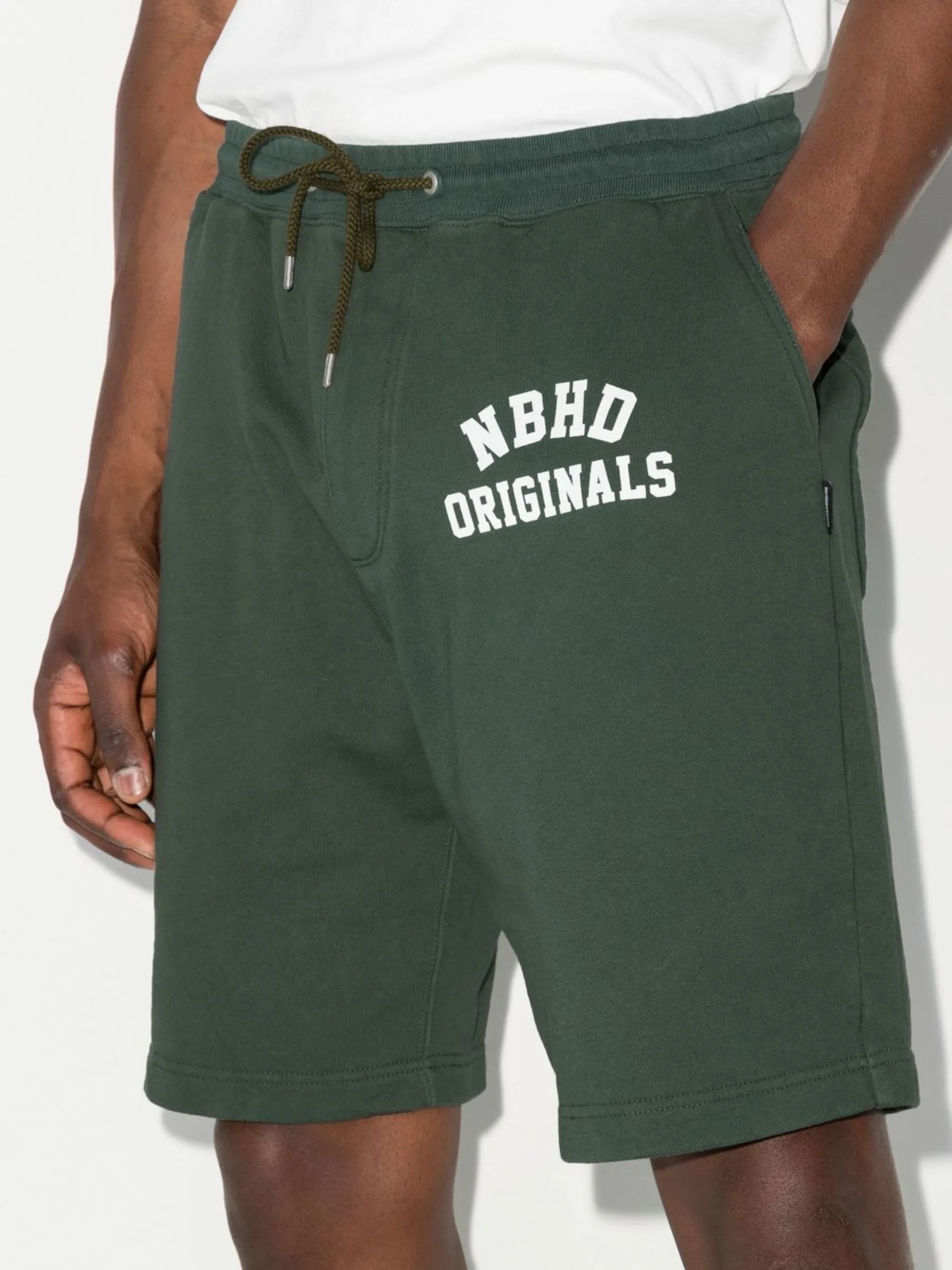 logo-print track shorts