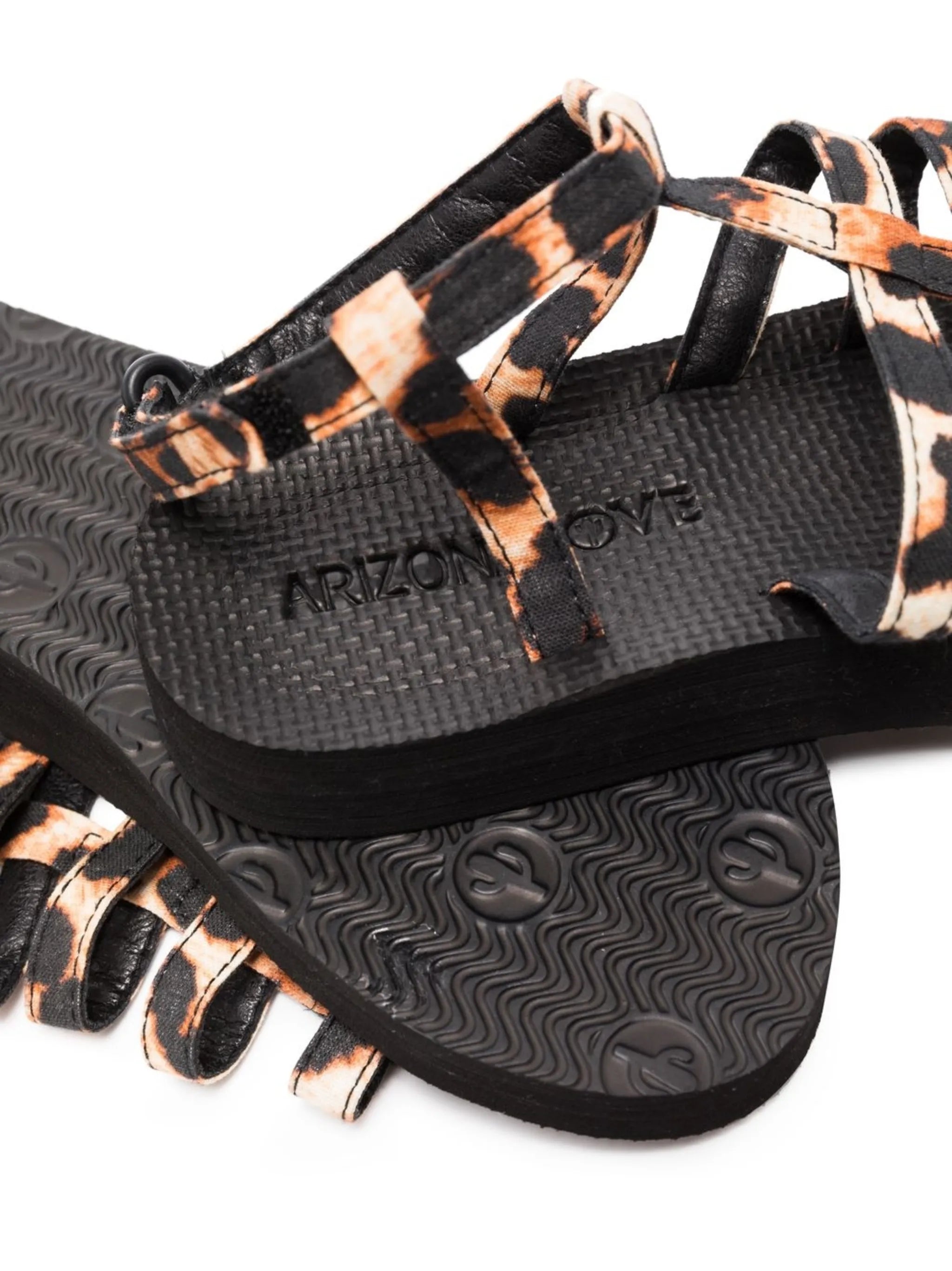 leopard print flat sandals