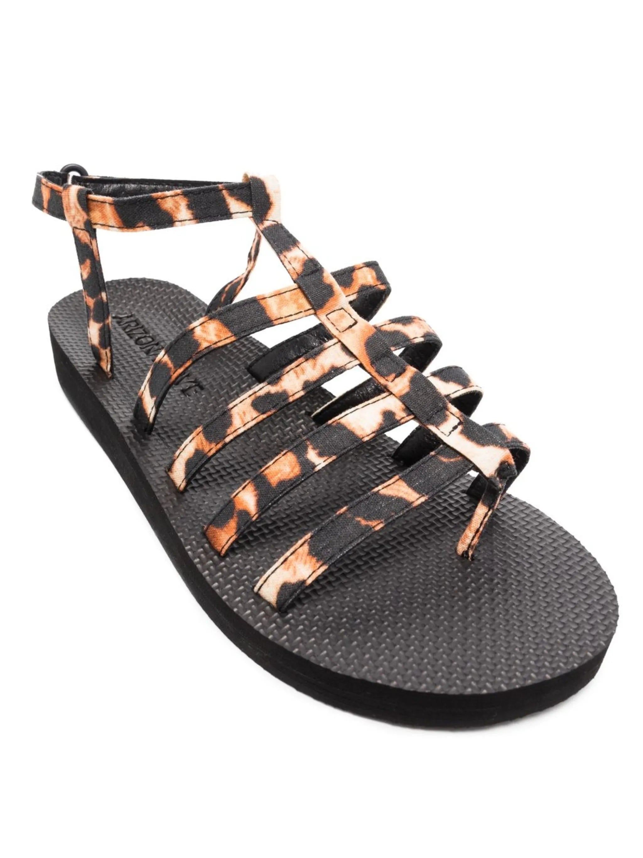 leopard print flat sandals