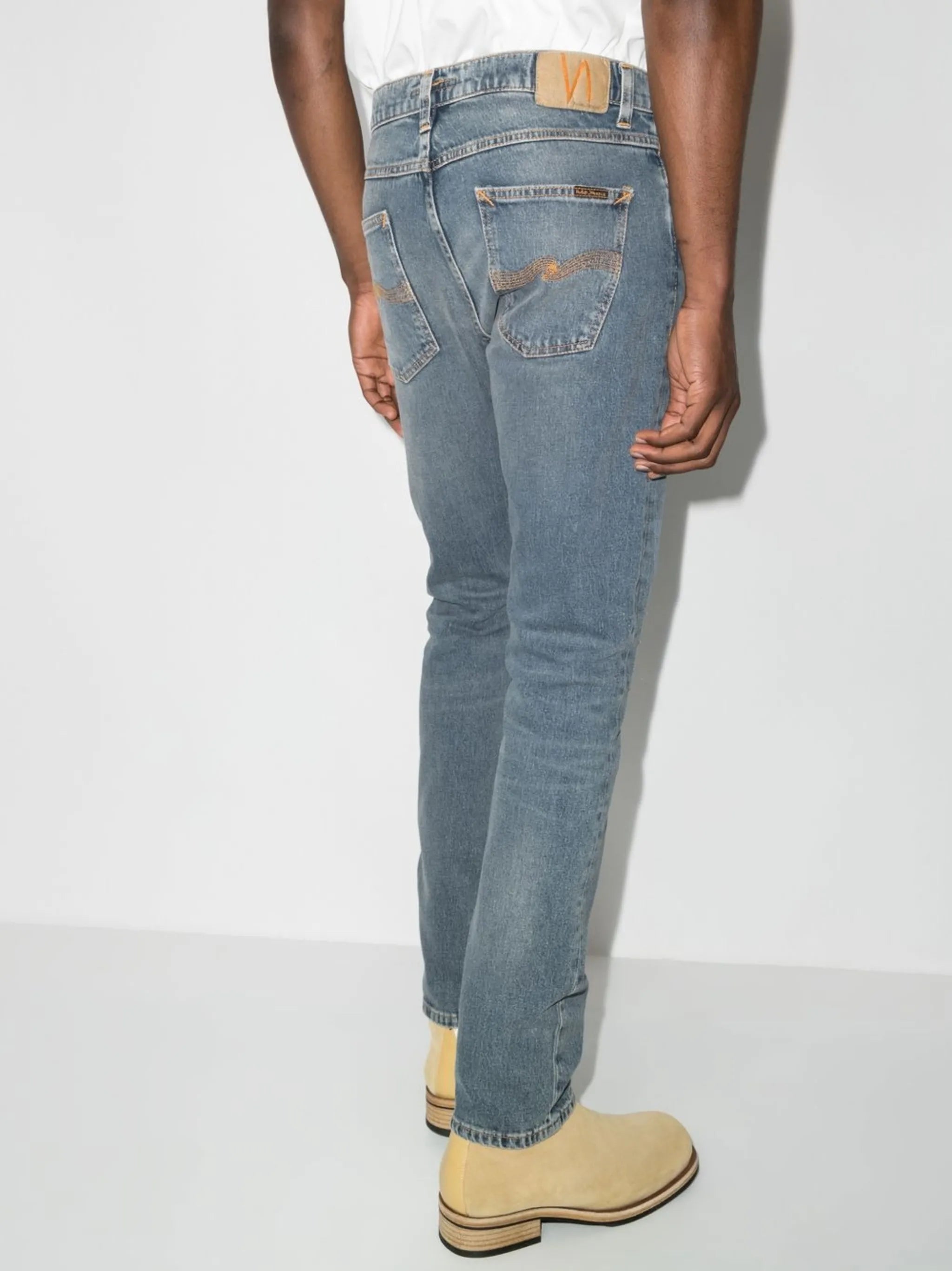 distressed-effect slim-fit jeans