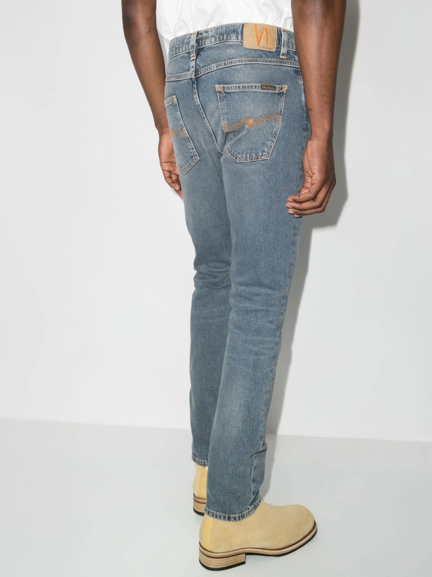 distressed-effect slim-fit jeans