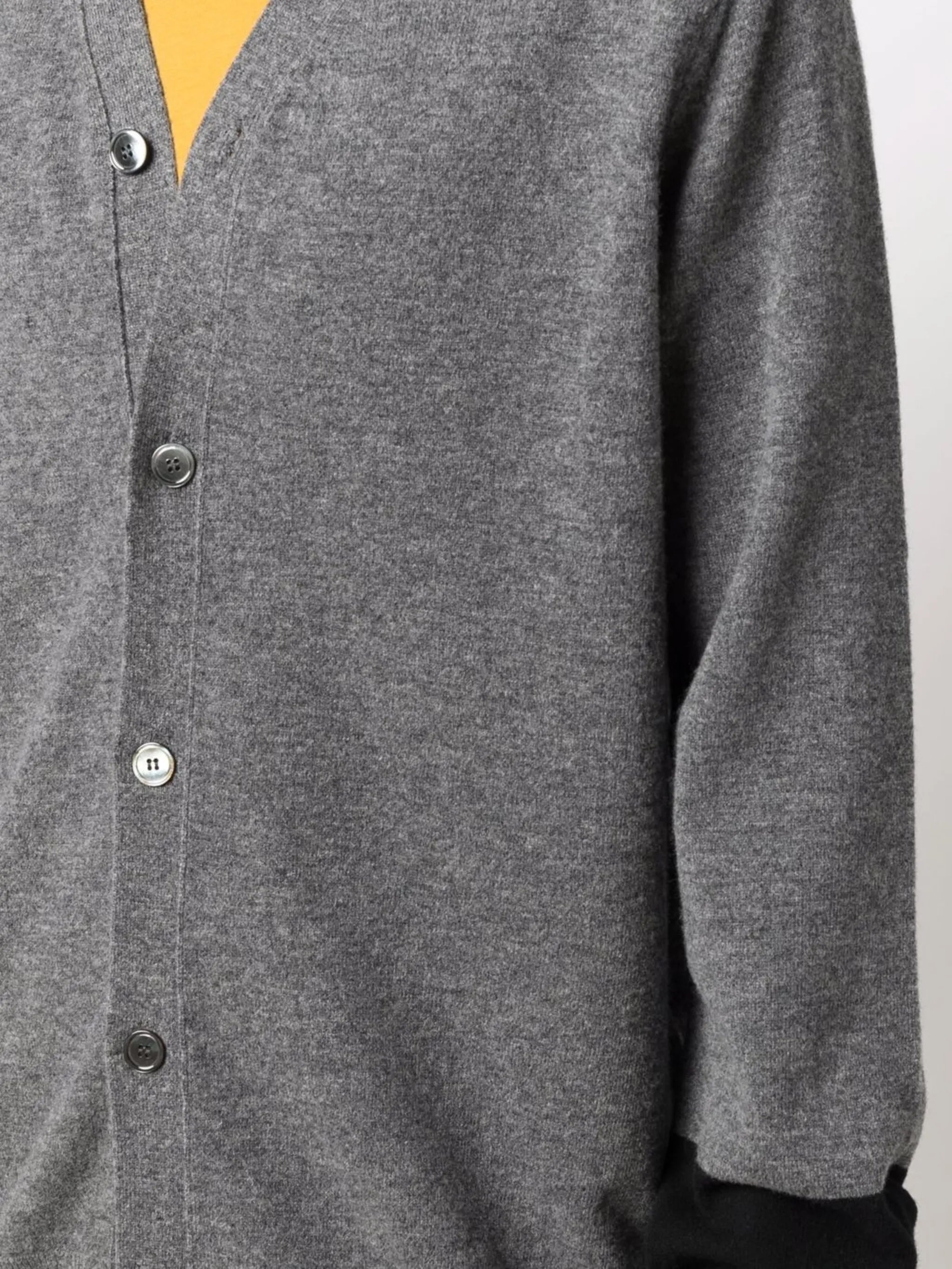 fine-knit button-up cardigan
