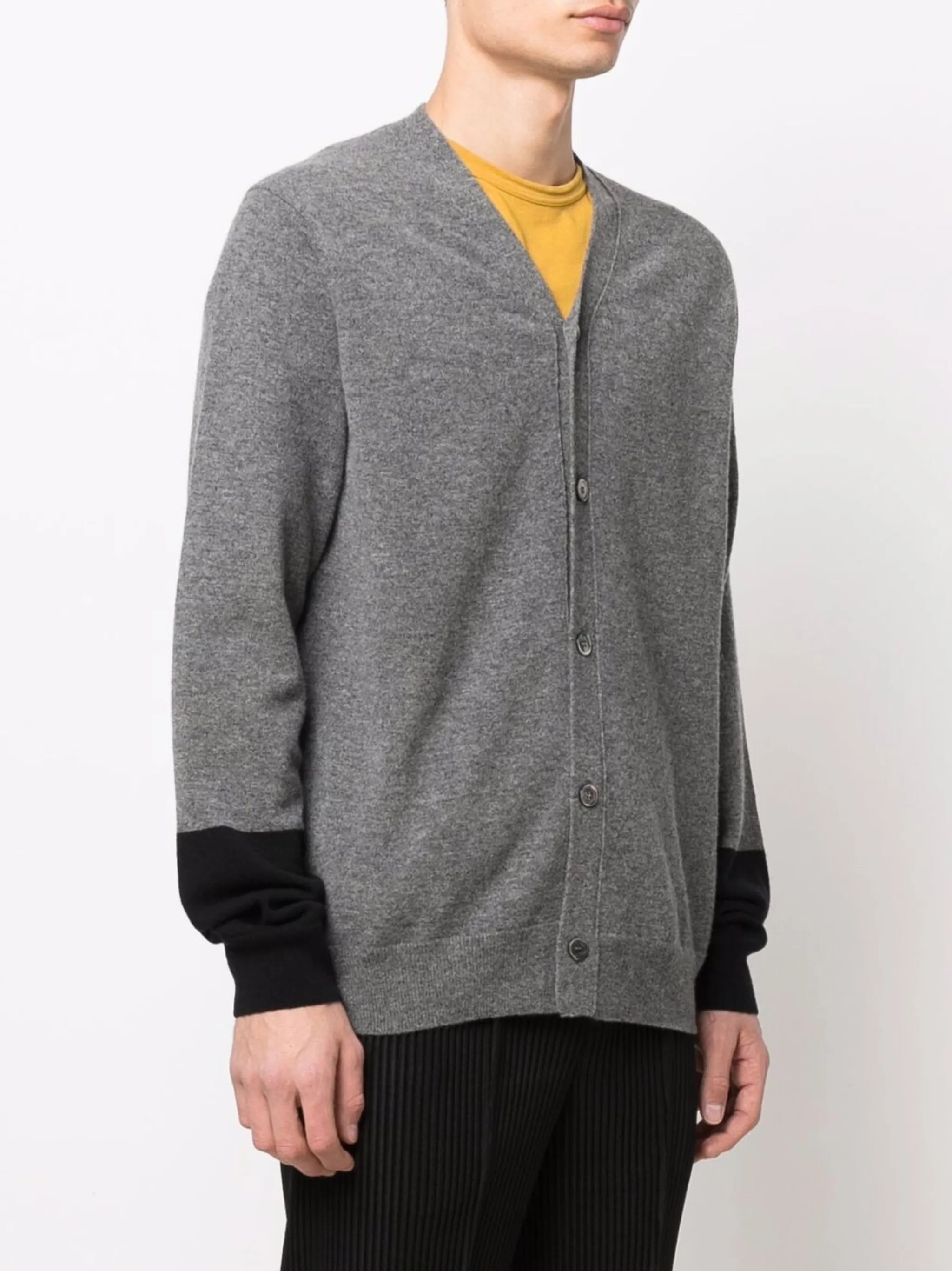 fine-knit button-up cardigan