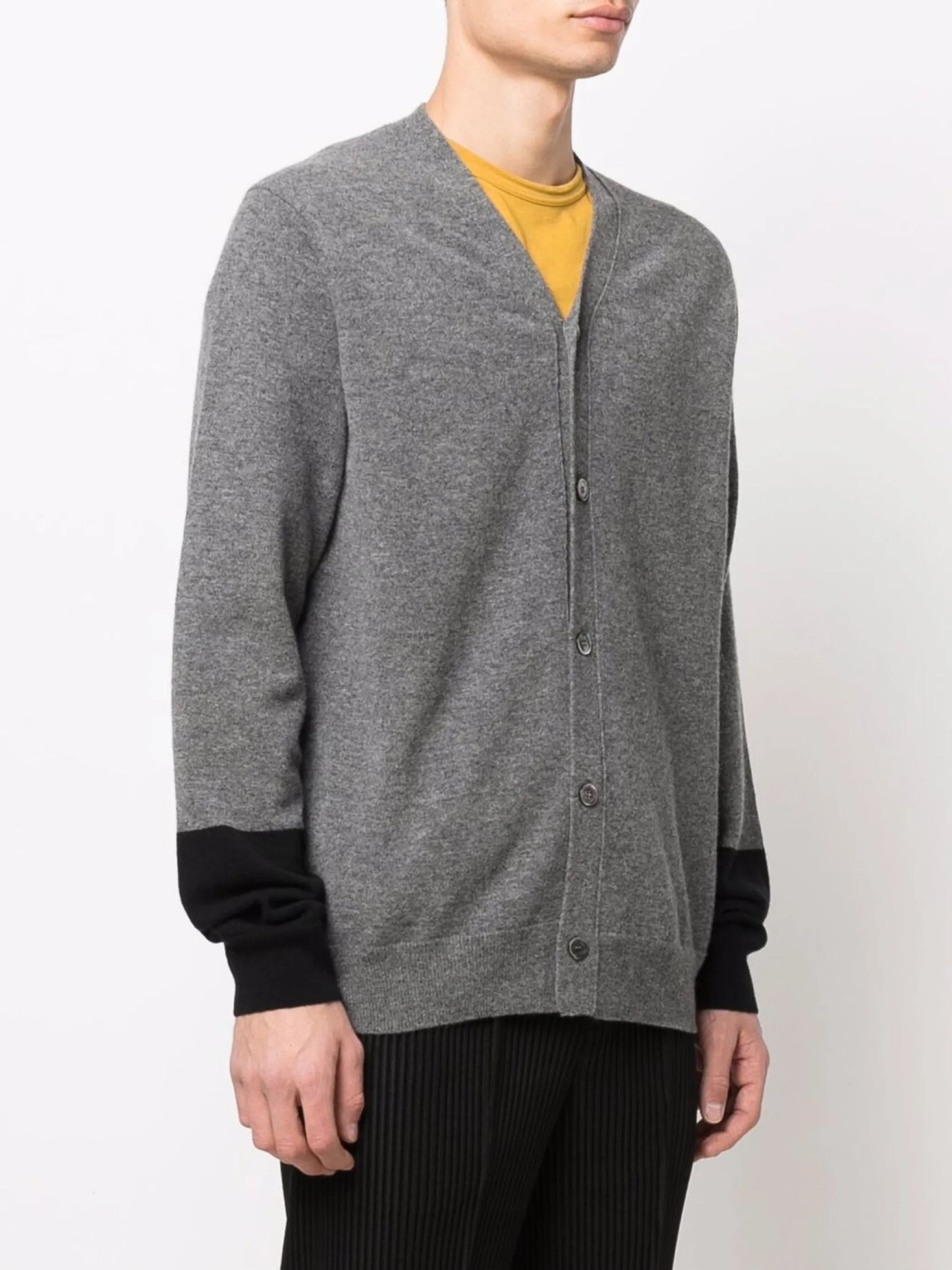fine-knit button-up cardigan