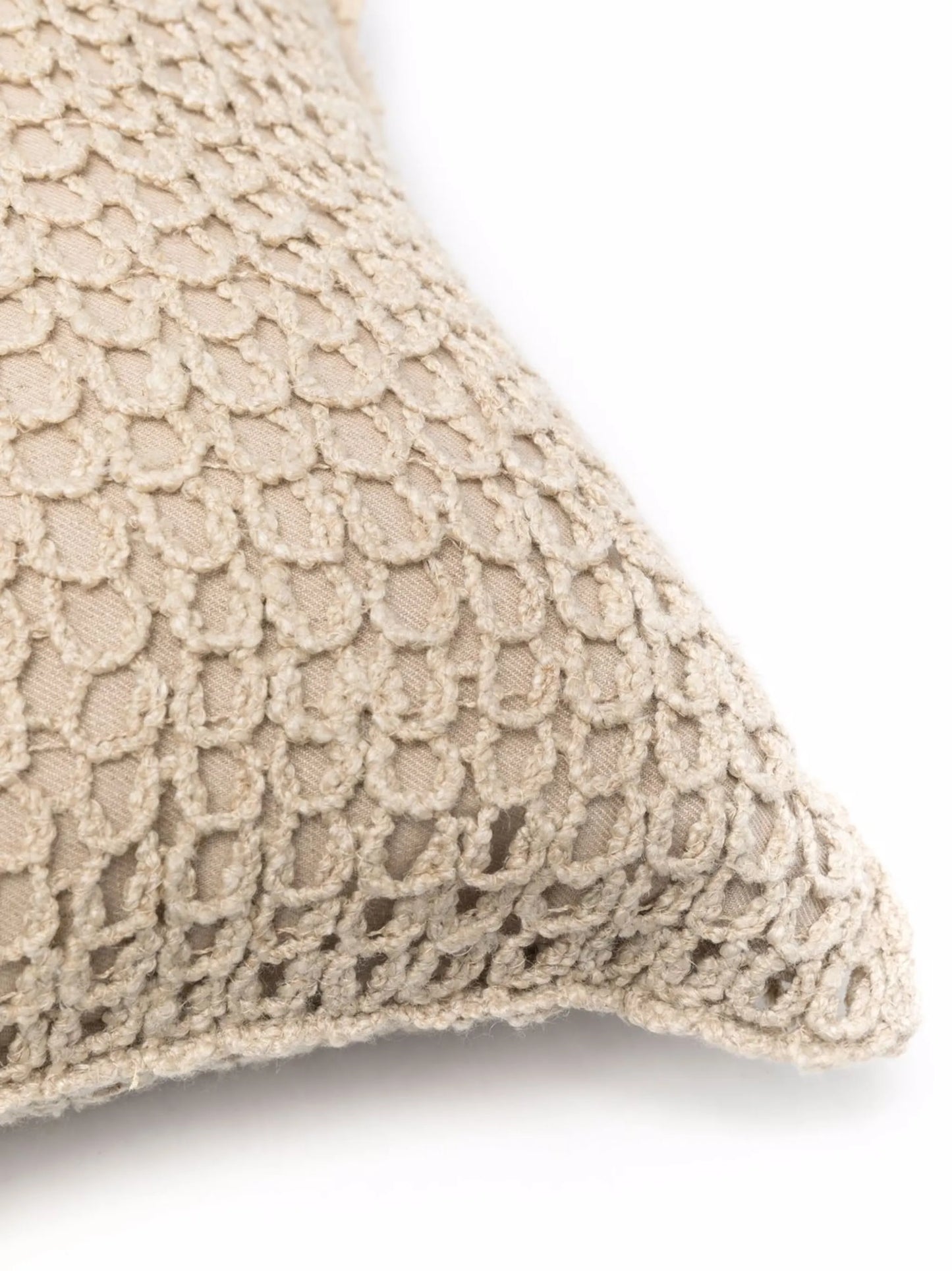 pointelle-knit rectangle cushion