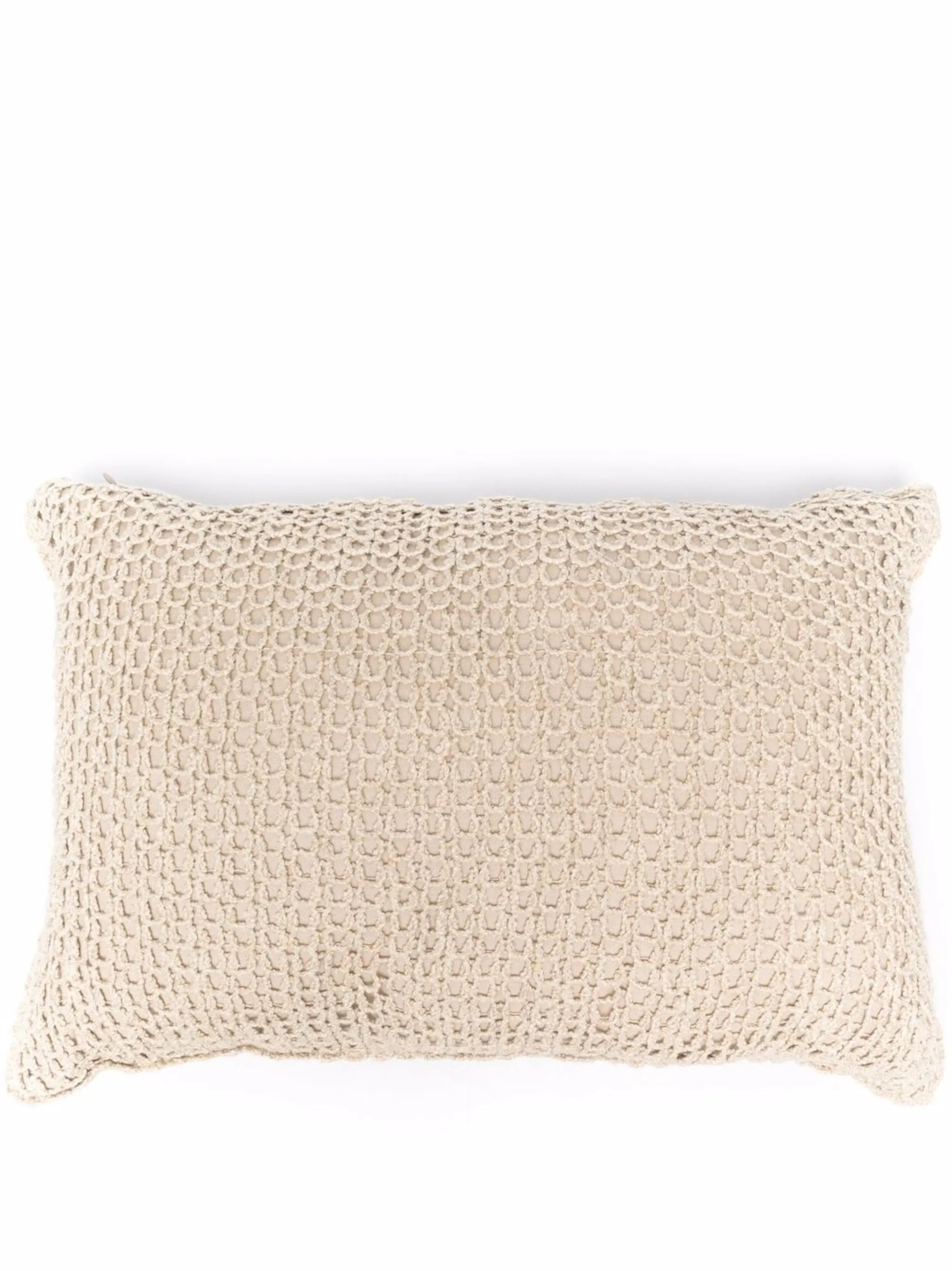 pointelle-knit rectangle cushion