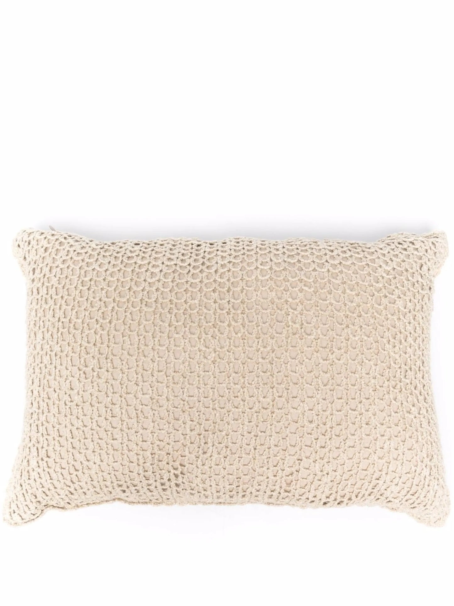pointelle-knit rectangle cushion