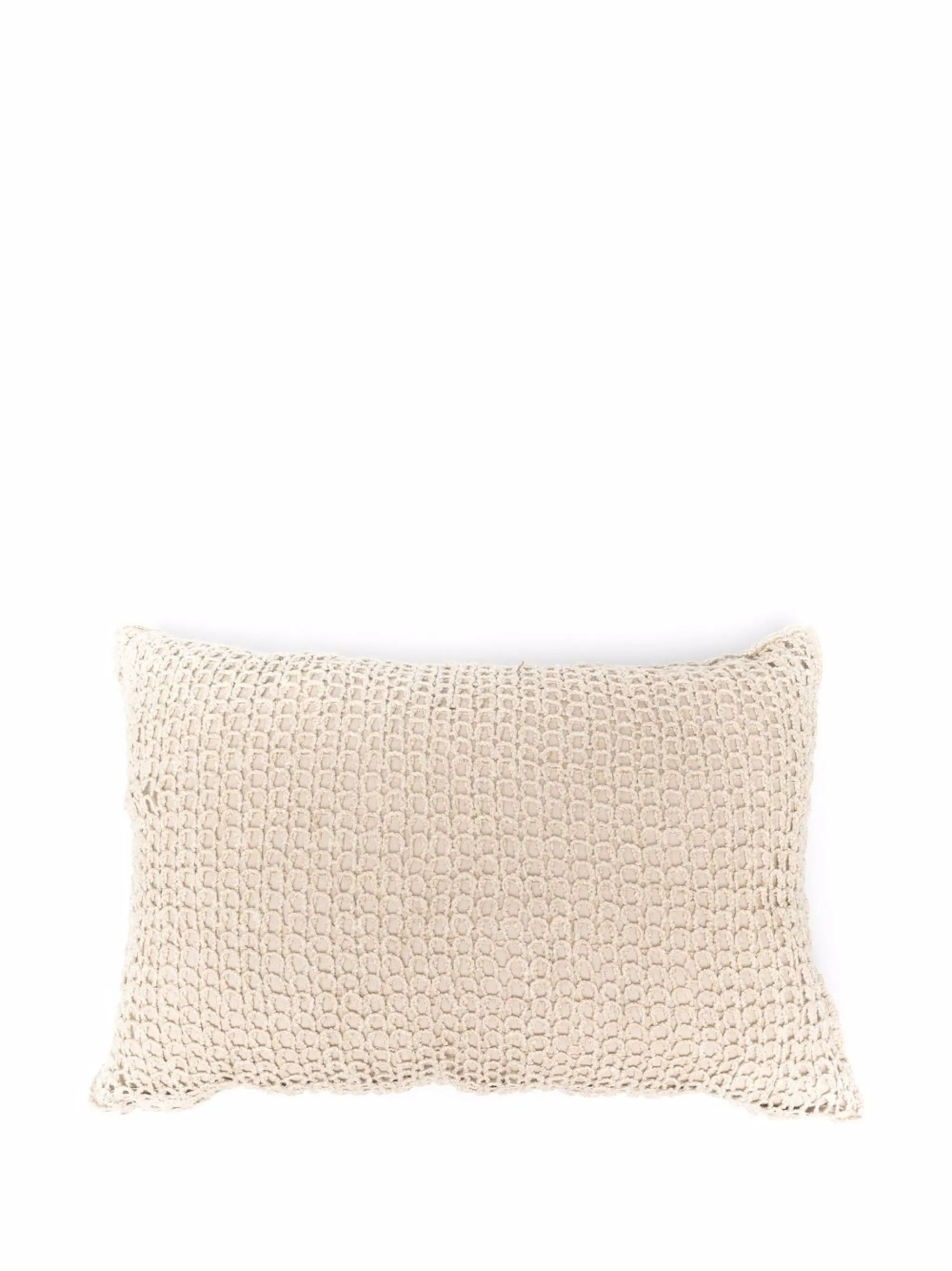 pointelle-knit rectangle cushion