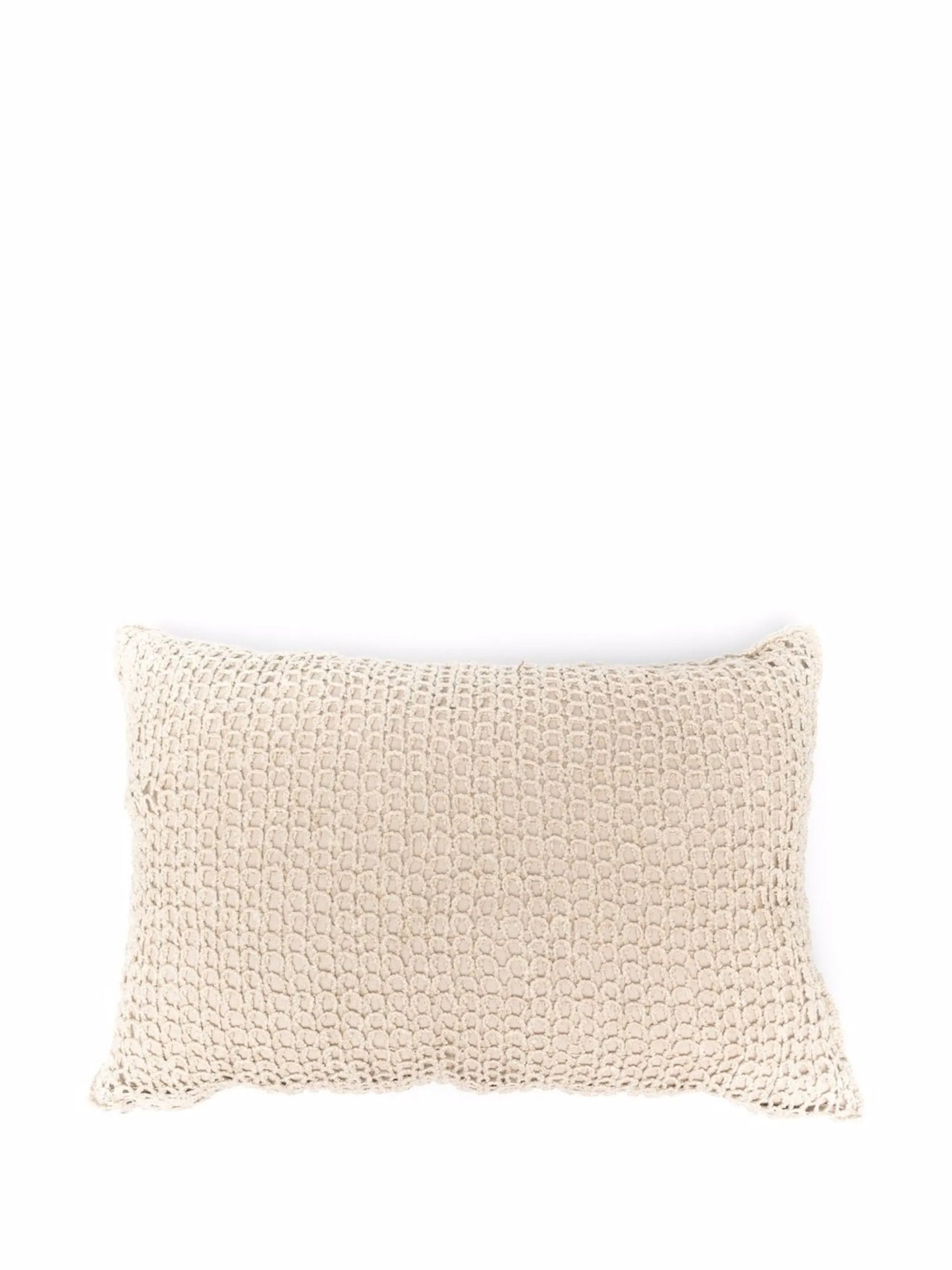 pointelle-knit rectangle cushion