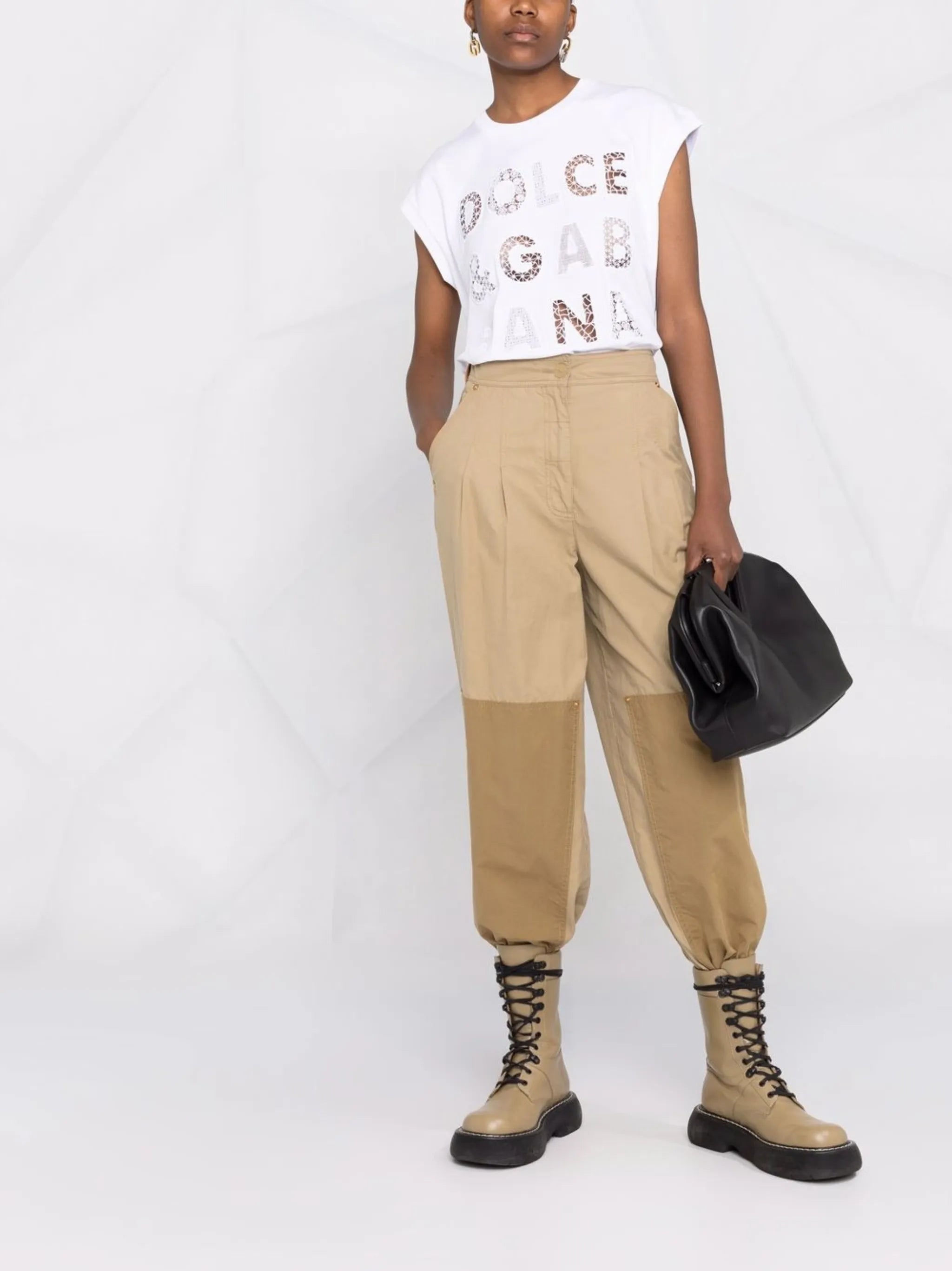logo cut-out T-shirt