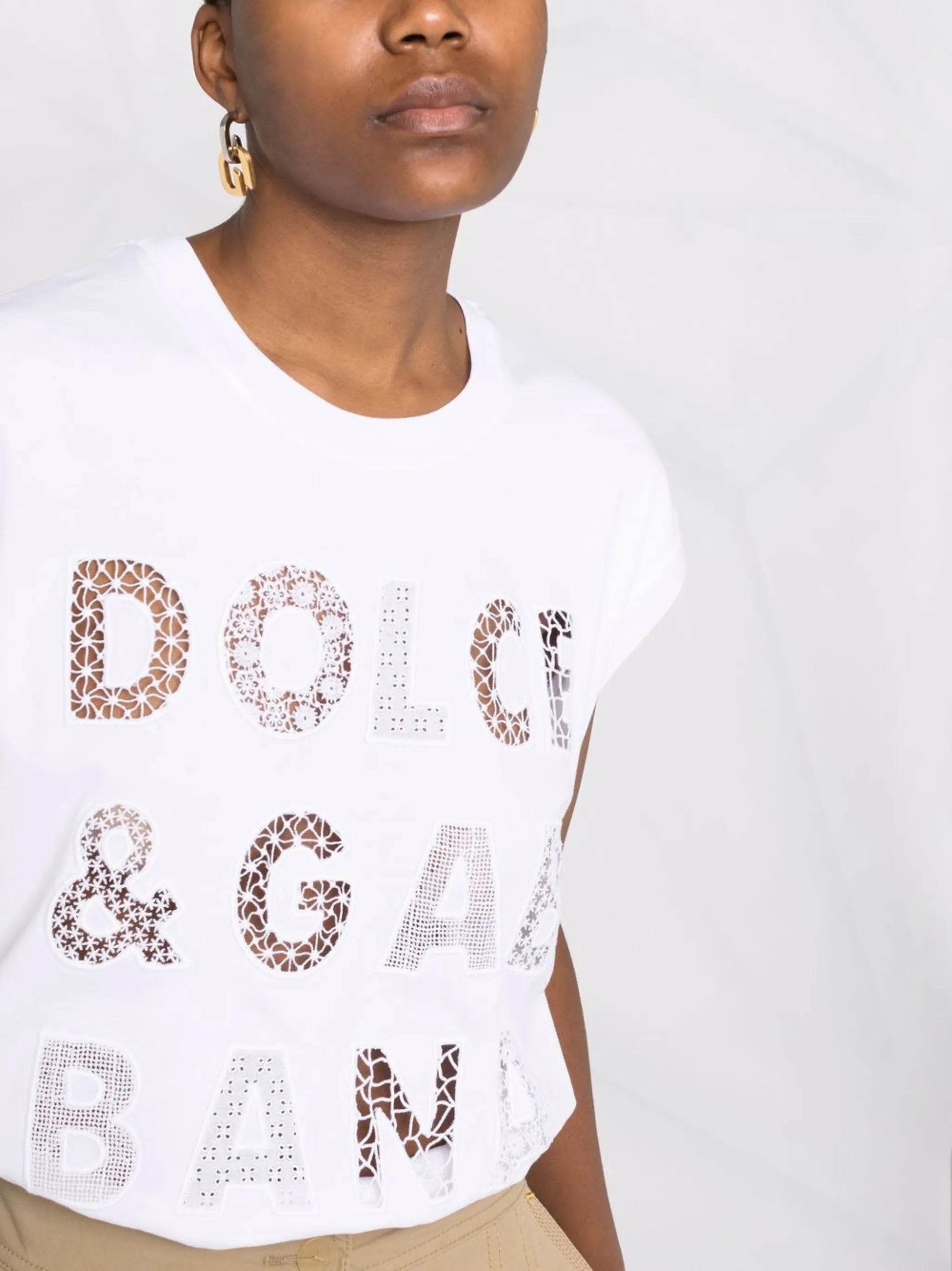 logo cut-out T-shirt