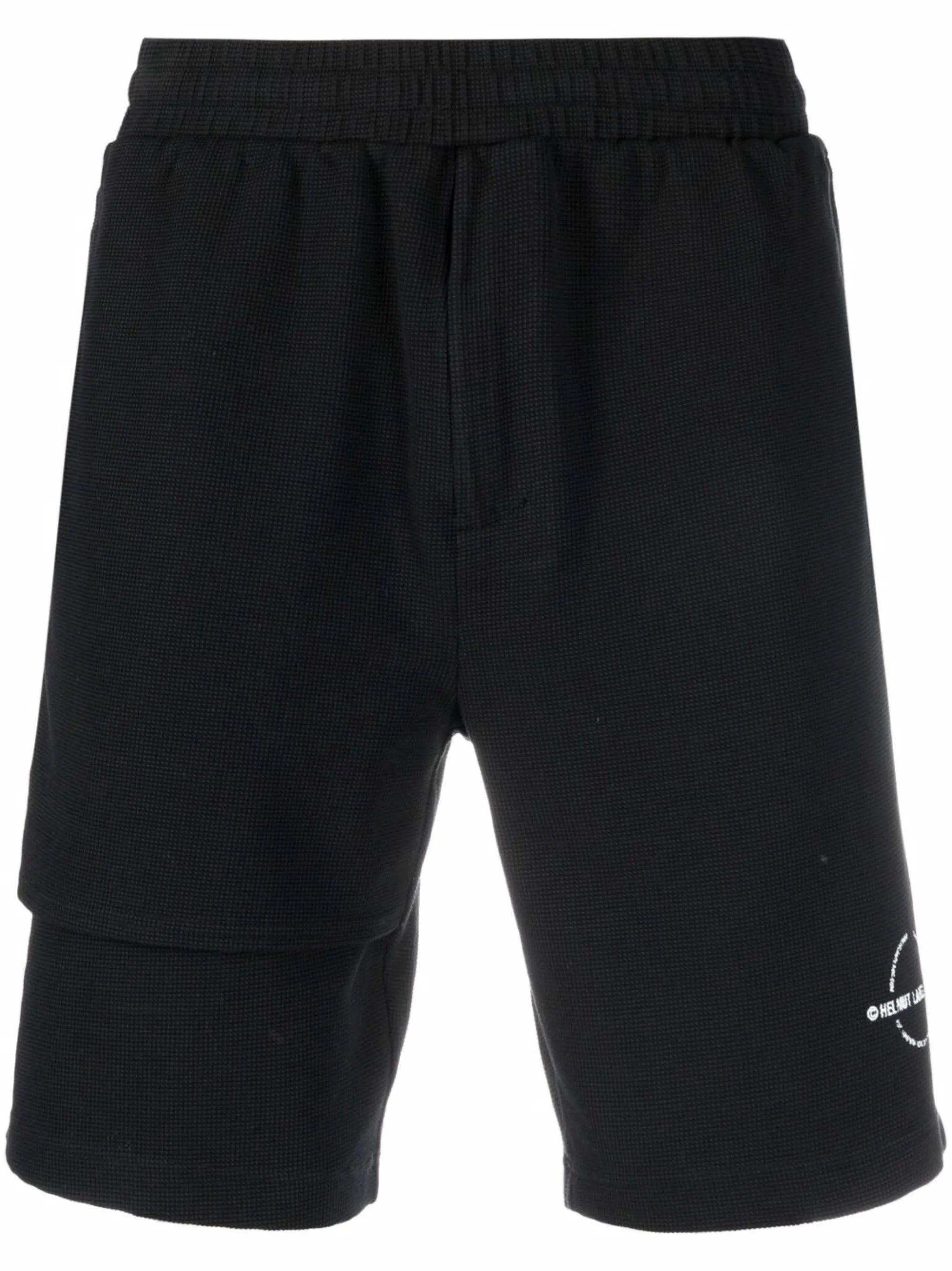 asymmetric-layered woven shorts