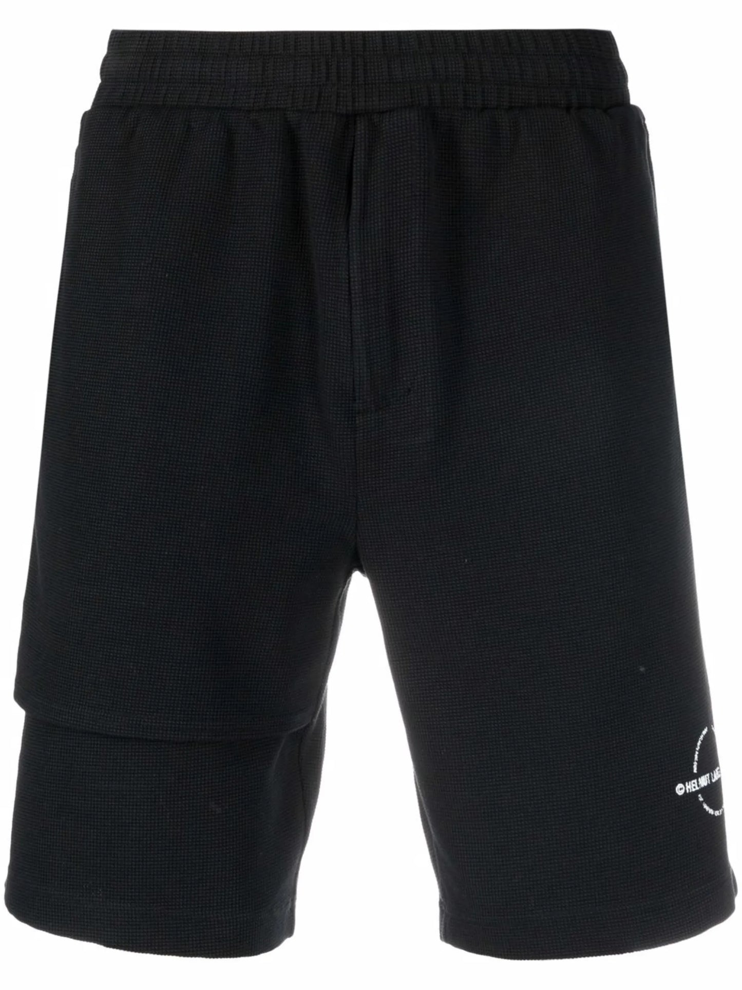 asymmetric-layered woven shorts