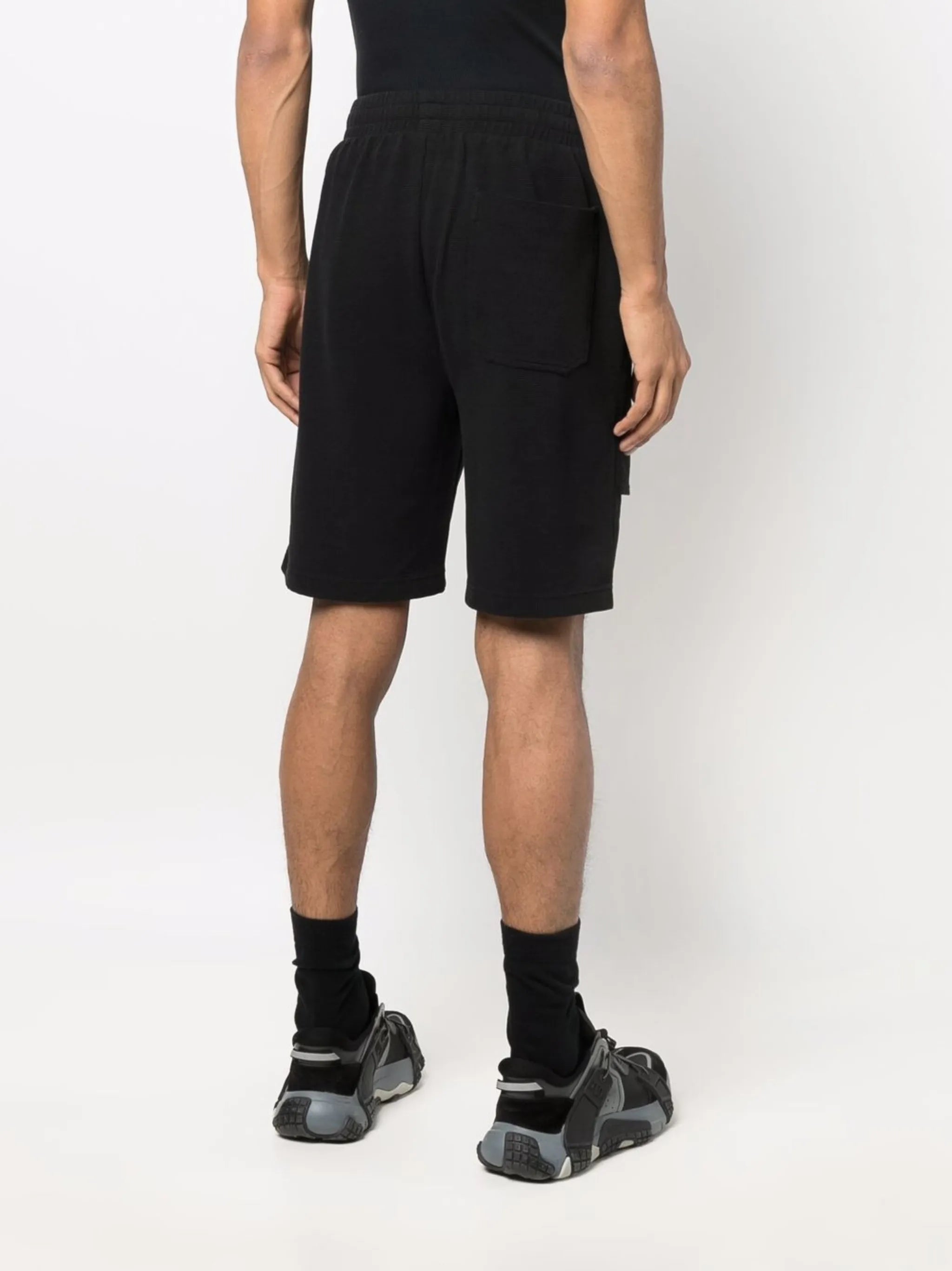 asymmetric-layered woven shorts